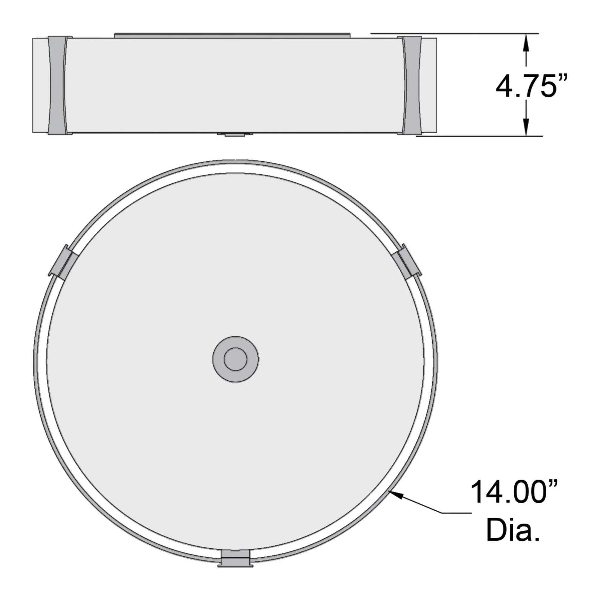 Access Lighting - Tara 14" LED Flush Mount, Brushed Steel Finish | Bees Lighting