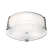 Tara 18" 3-Light Flush Mount, Brushed Steel Finish