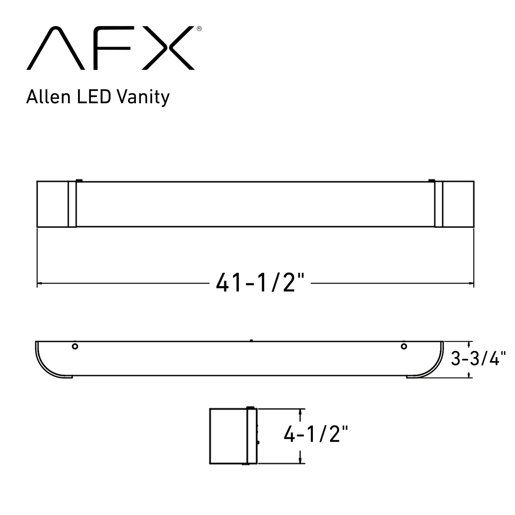 Allen 42" LED Vanity, Satin Nickel Finish - Bees Lighting