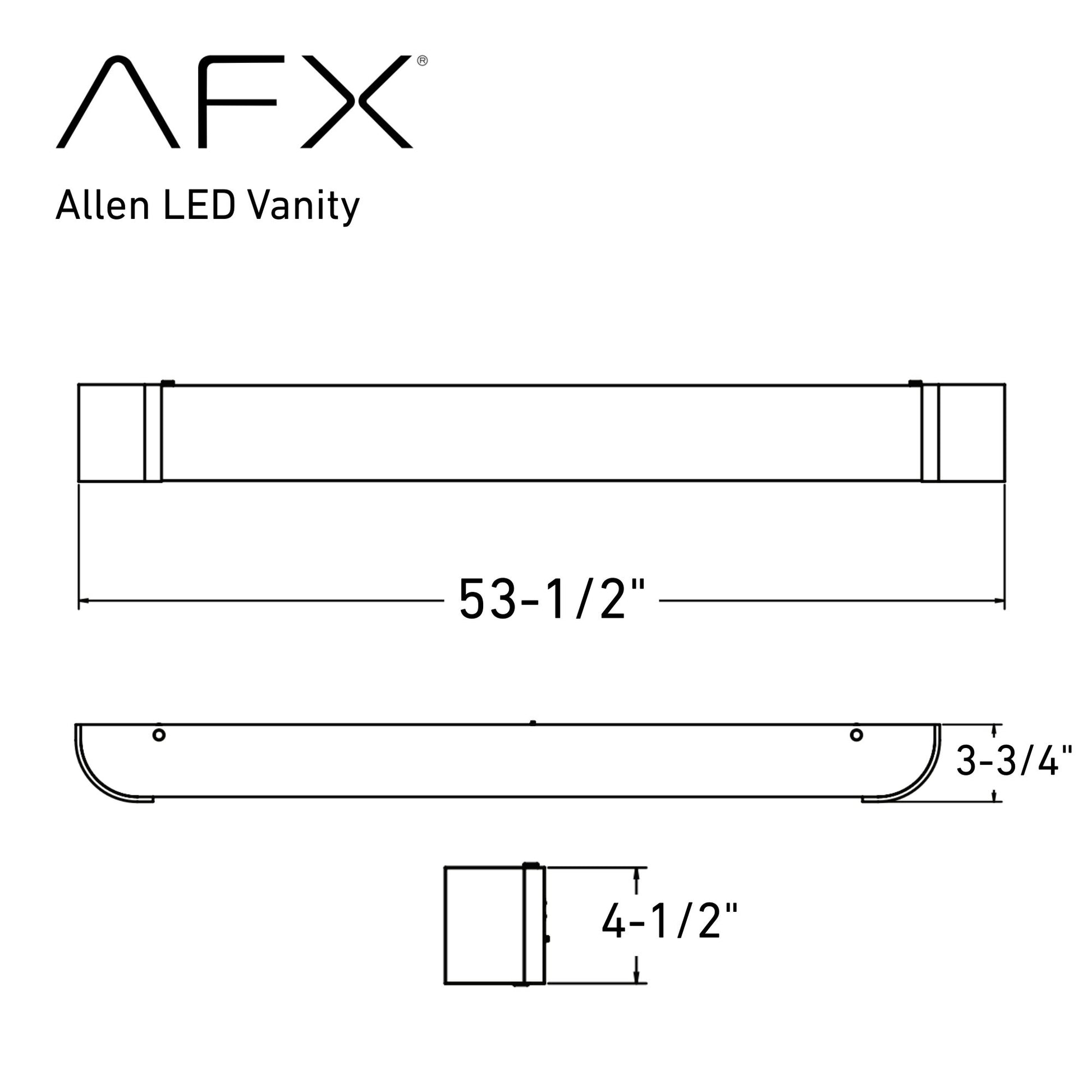 Allen 54" LED Vanity, Oil-Rubbed Bronze Finish - Bees Lighting