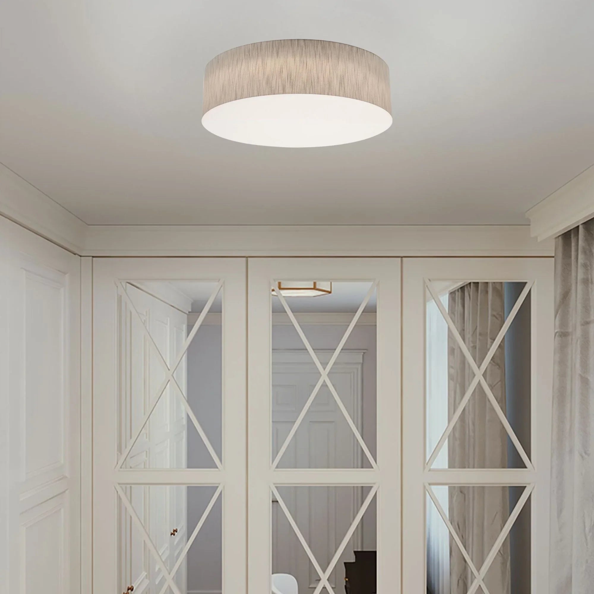 Anton 24" 3-Light Flush Mount, Jute Finish