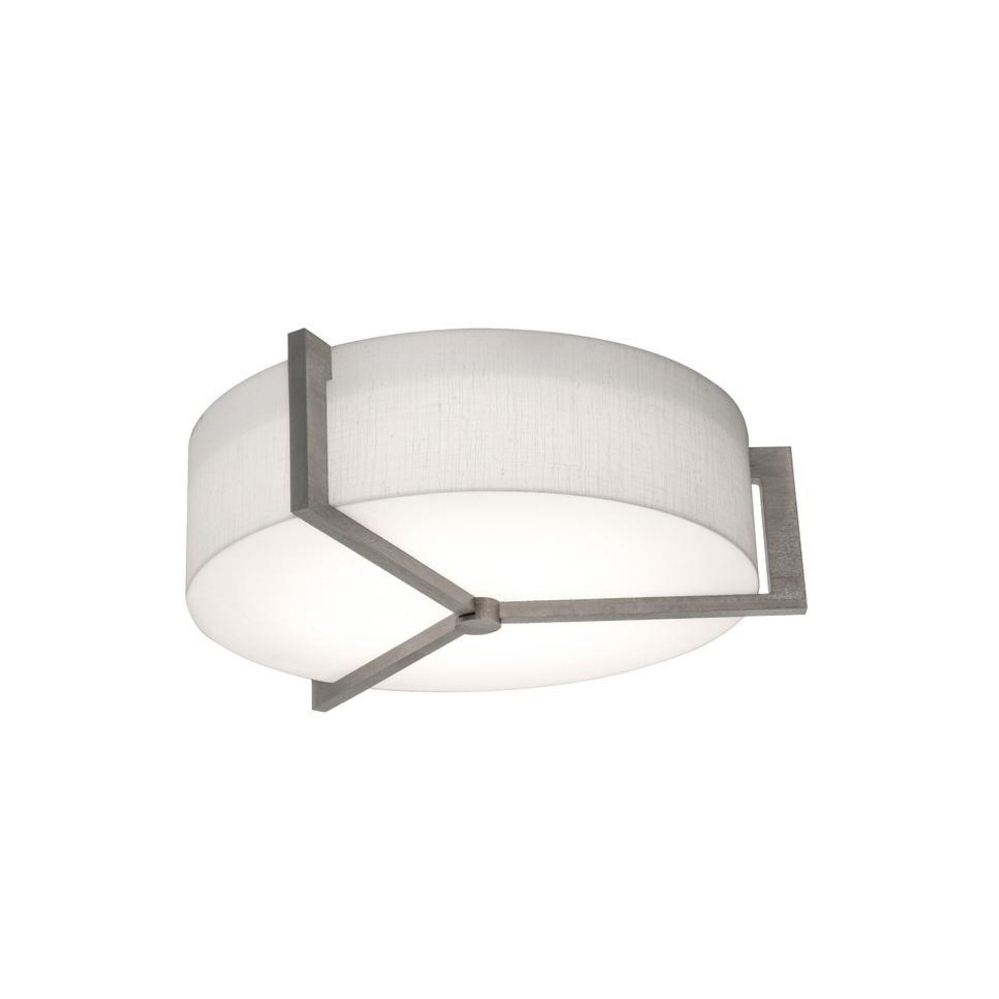 Apex 14" LED Flush Mount, Linen White/Weathered Grey Finish