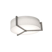 Apex 14" 2-Light Flush Mount, Linen White/Weathered Grey Finish