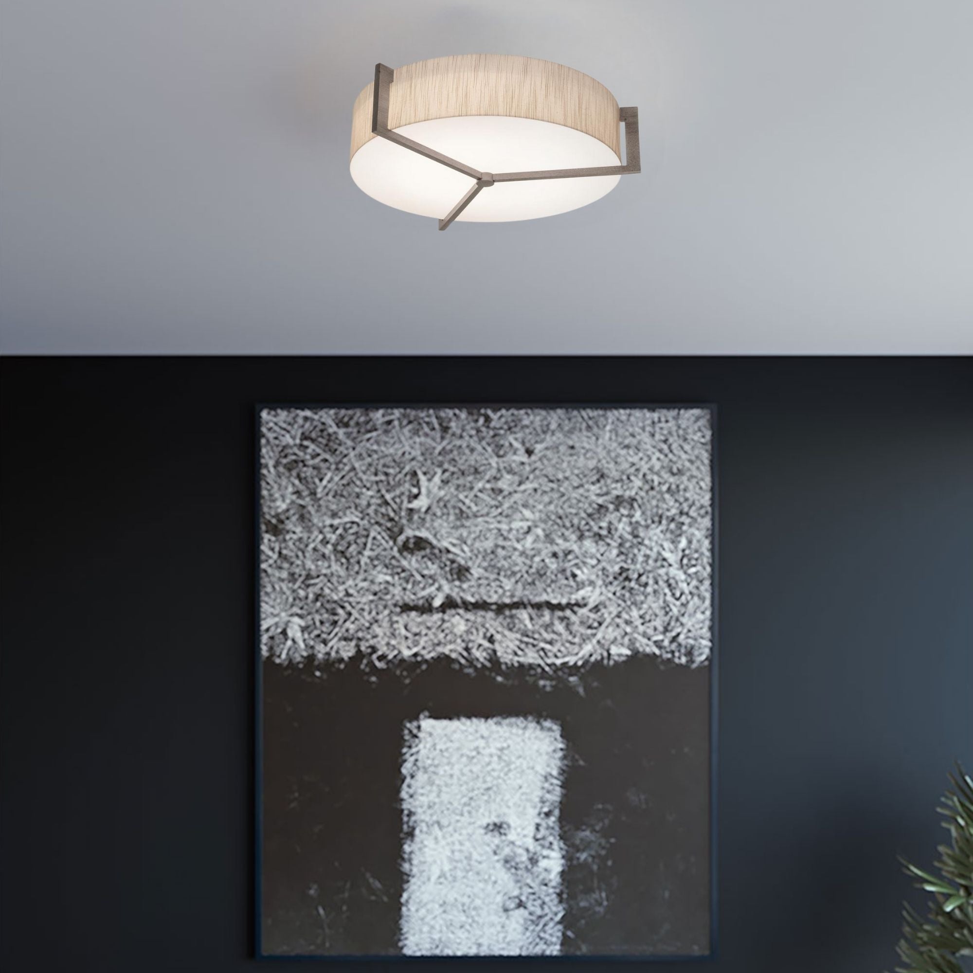 Apex 17" LED Flush Mount, Jute/Grey Finish