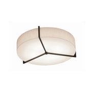 Apex 17" 3-Light Flush Mount, Jute/Espresso Finish