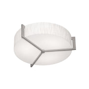 Apex 21" LED Flush Mount, Linen White/Grey Finish