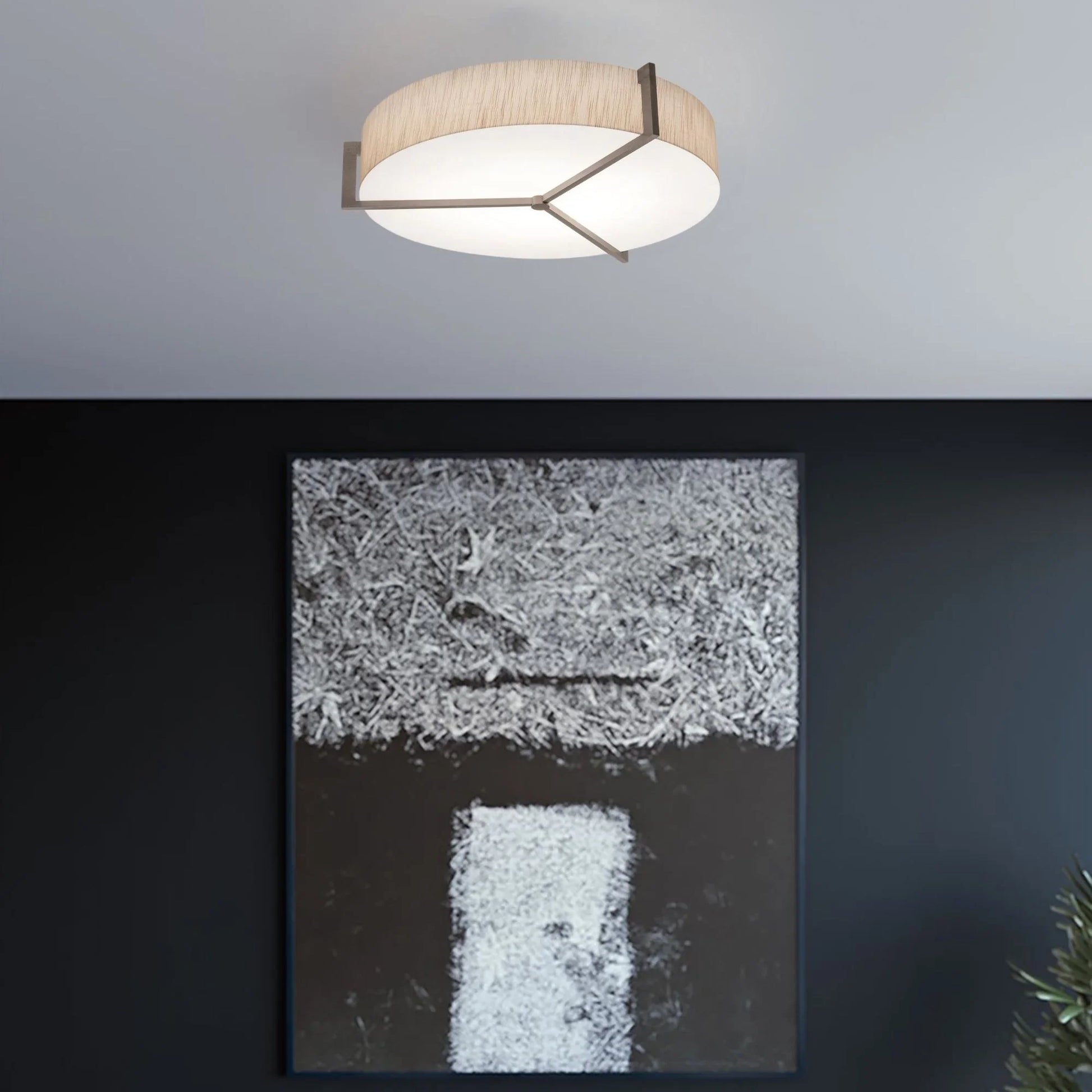 AFX Lighting - Apex 21" 3-Light Flush Mount, Jute/Grey Finish | Bees Lighting