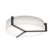 Apex 27" LED Flush Mount, Linen White/Espresso Finish