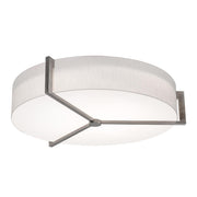 Apex 33" LED Flush Mount, Linen White/Grey Finish