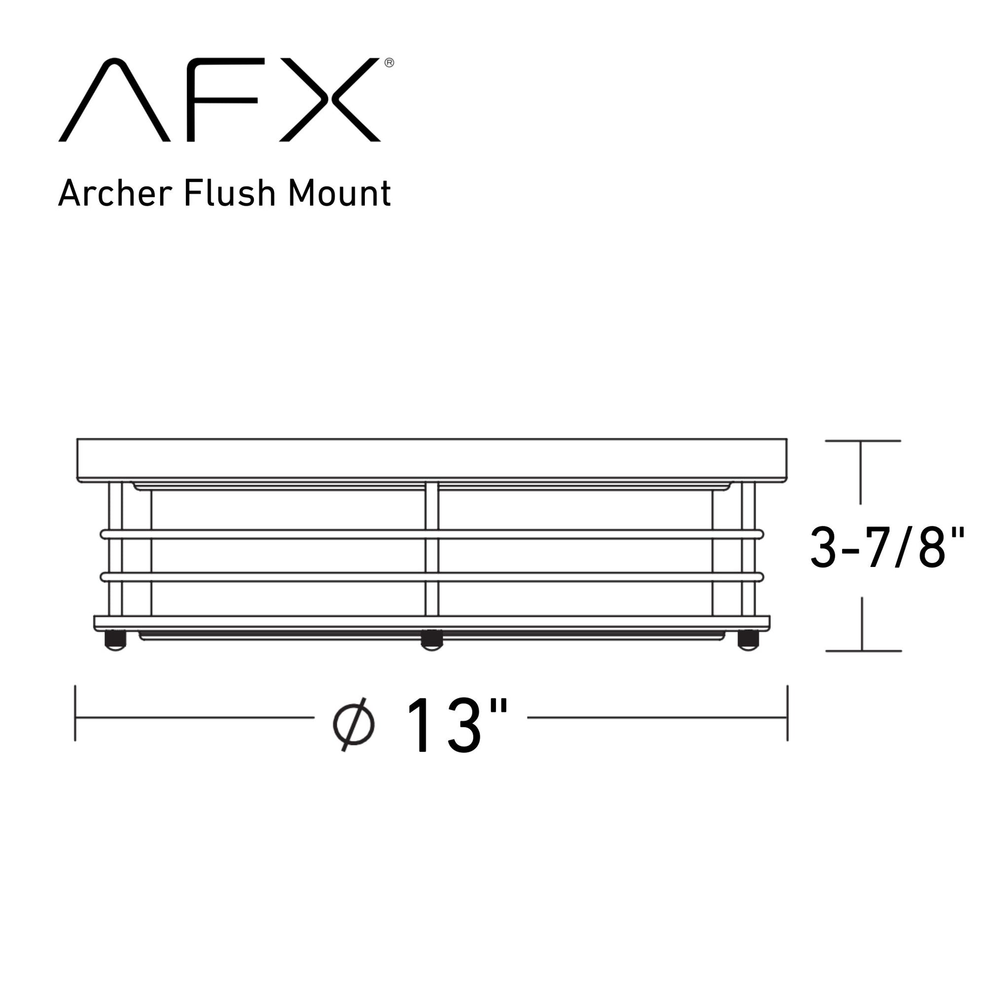 Archer 13" 2-Light Flush Mount, Black Finish - Bees Lighting