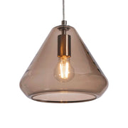 Armitage 10" Pendant, Satin Nickel & Brown Shade - Bees Lighting