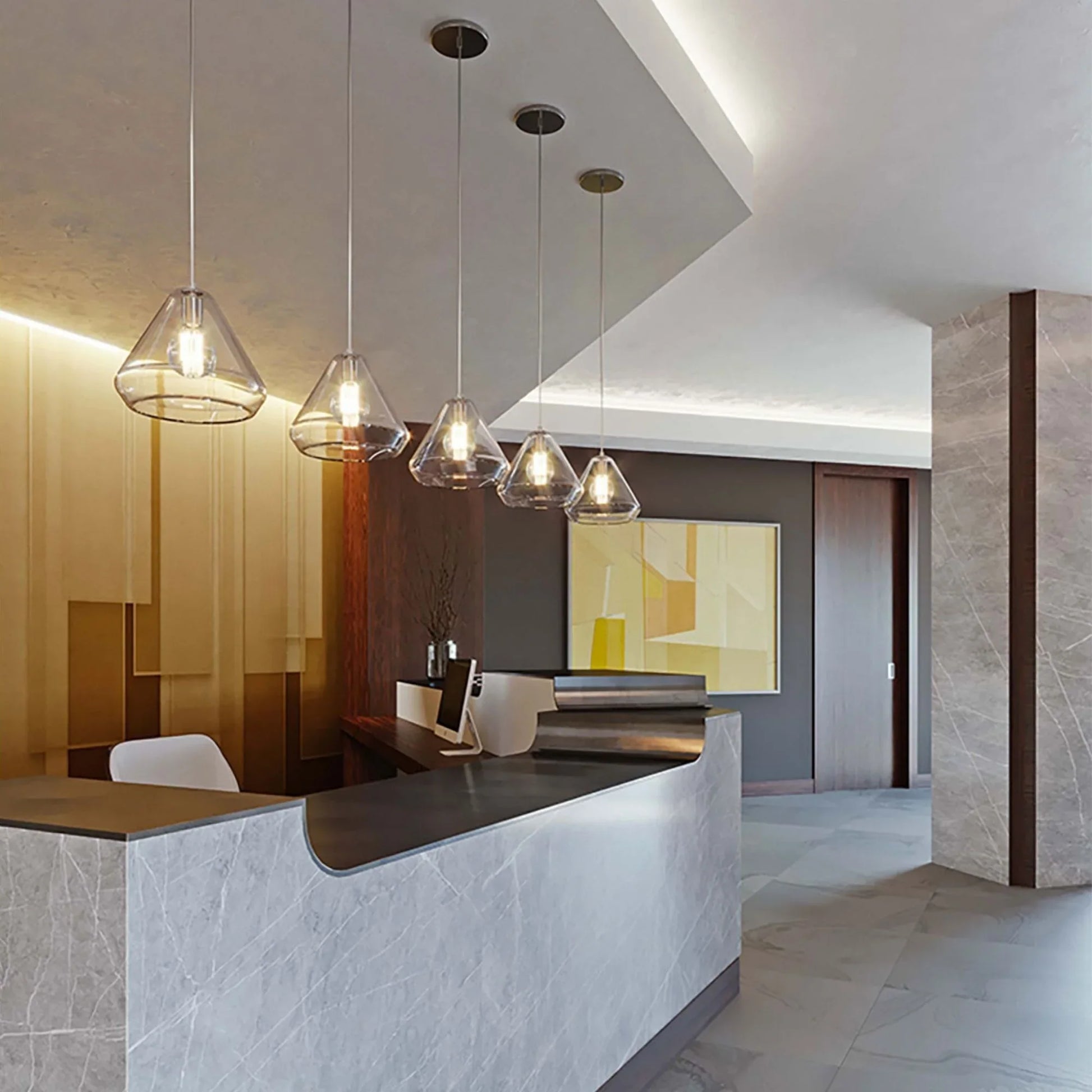 Armitage 10" Pendant, Satin Nickel & Clear Crackle Shade - Bees Lighting