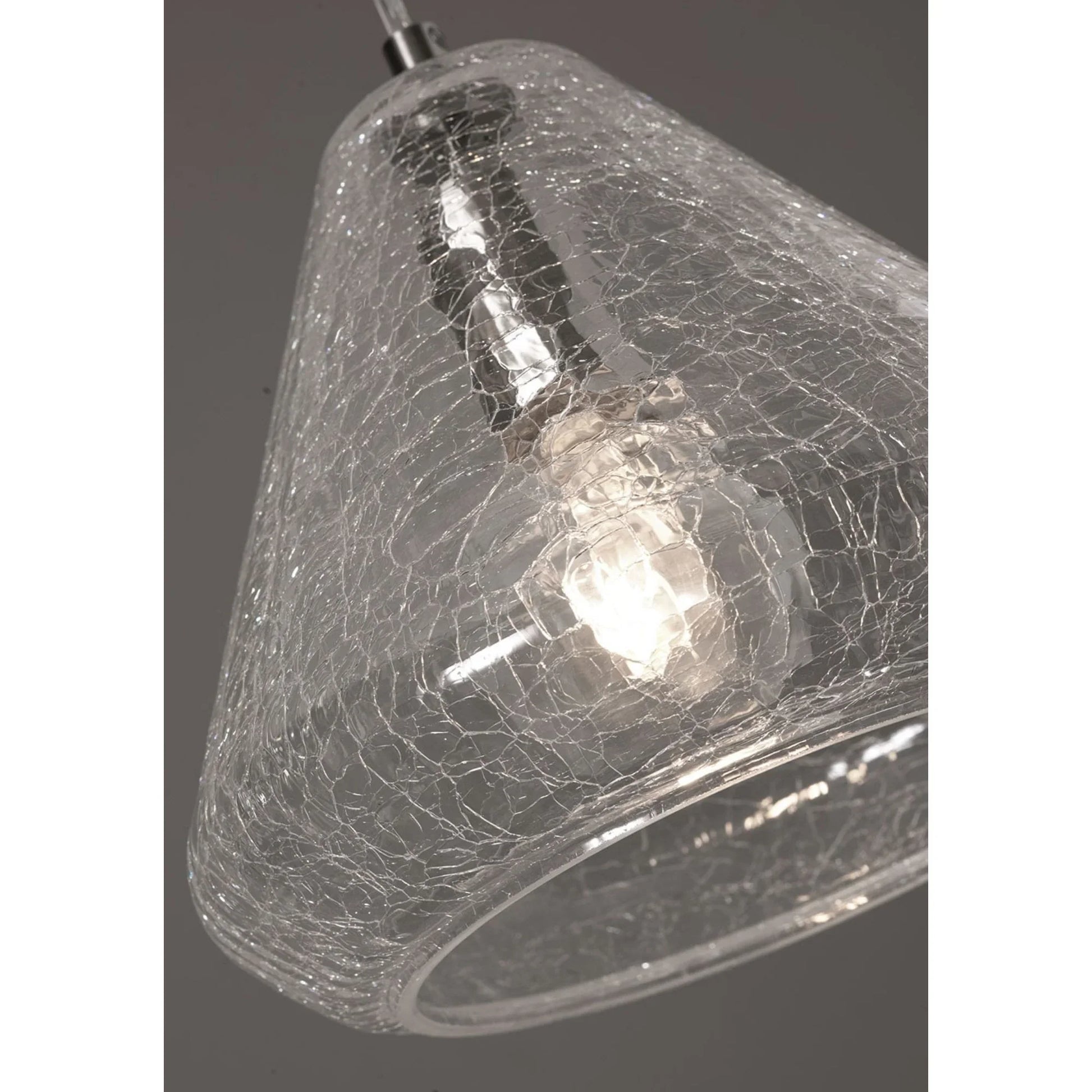 Armitage 10" Pendant, Satin Nickel & Clear Crackle Shade - Bees Lighting