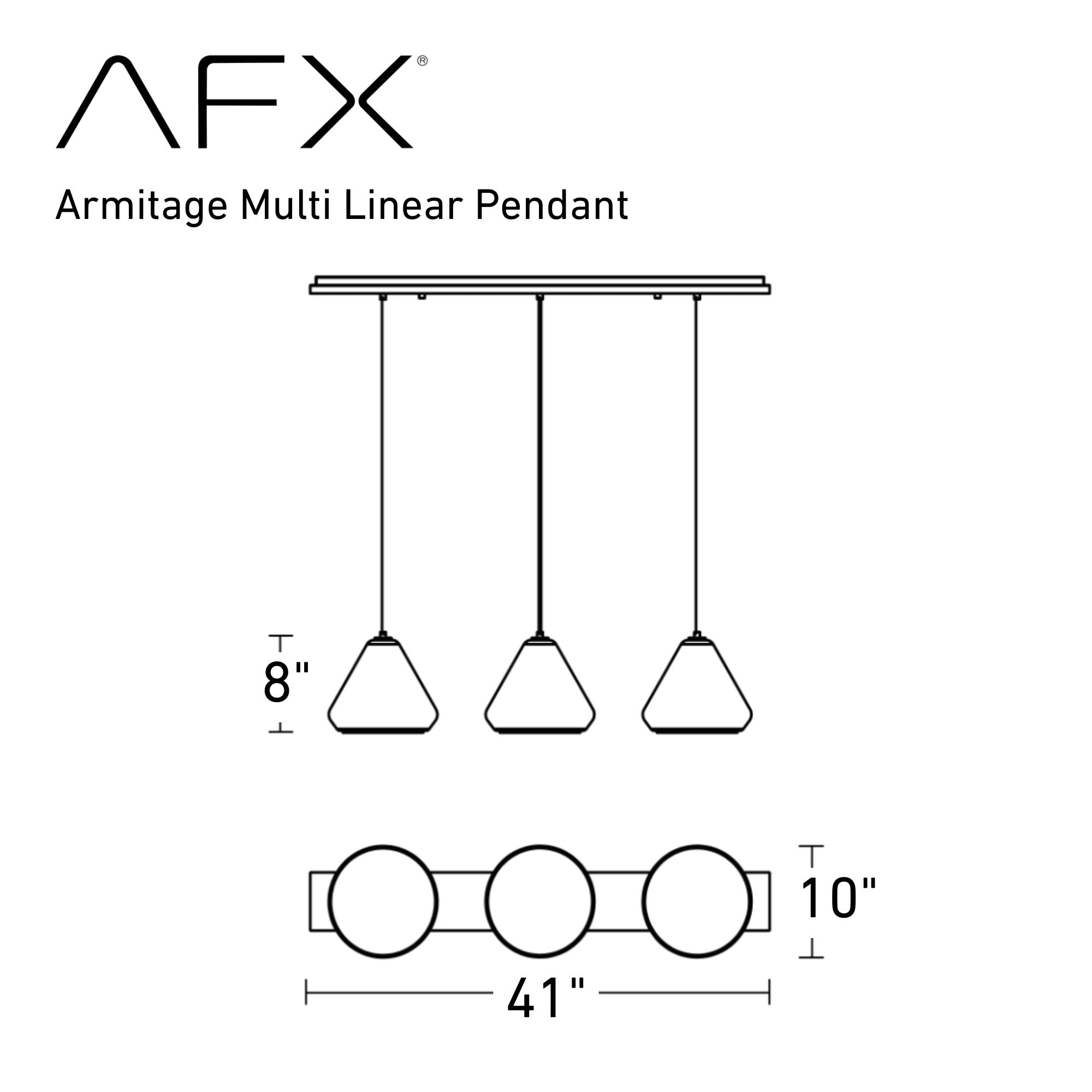 Armitage 41 in. 3 lights Pendant Light Satin Nickel finish with Clear shade - Bees Lighting