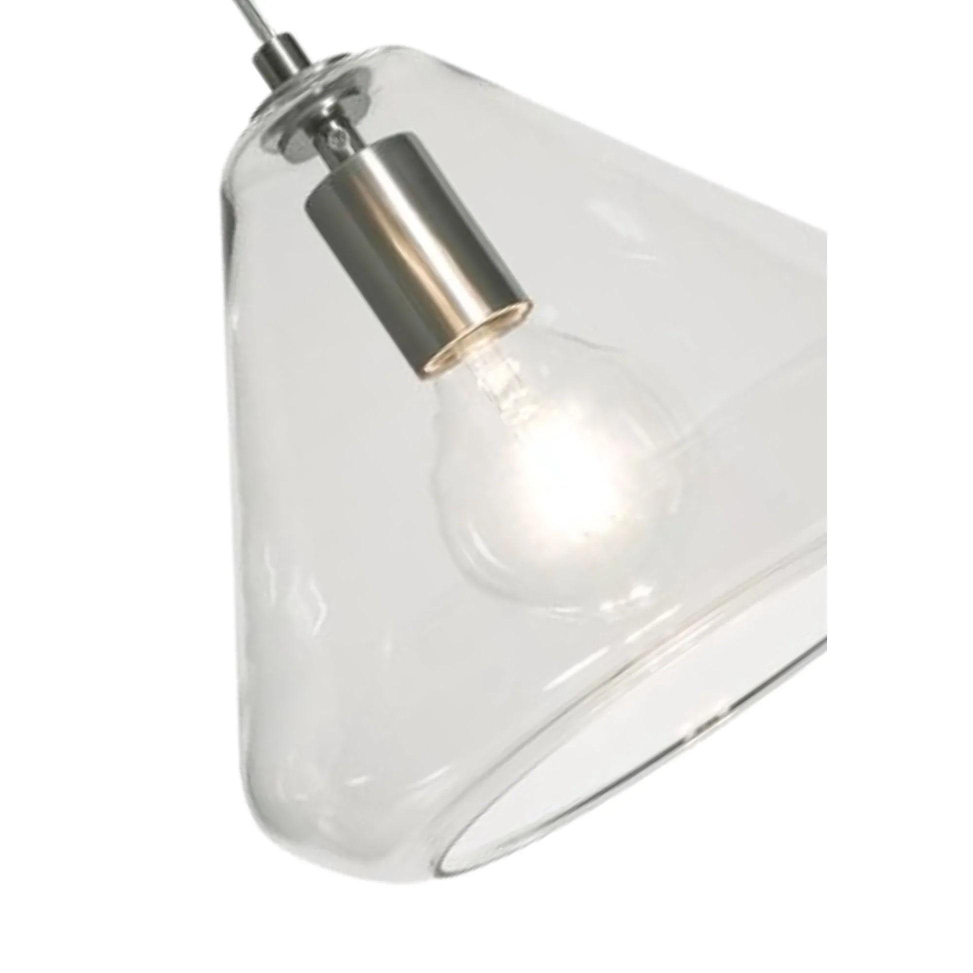 Armitage 21" Multi-Port Pendant, Satin Nickel & Clear Shade - Bees Lighting