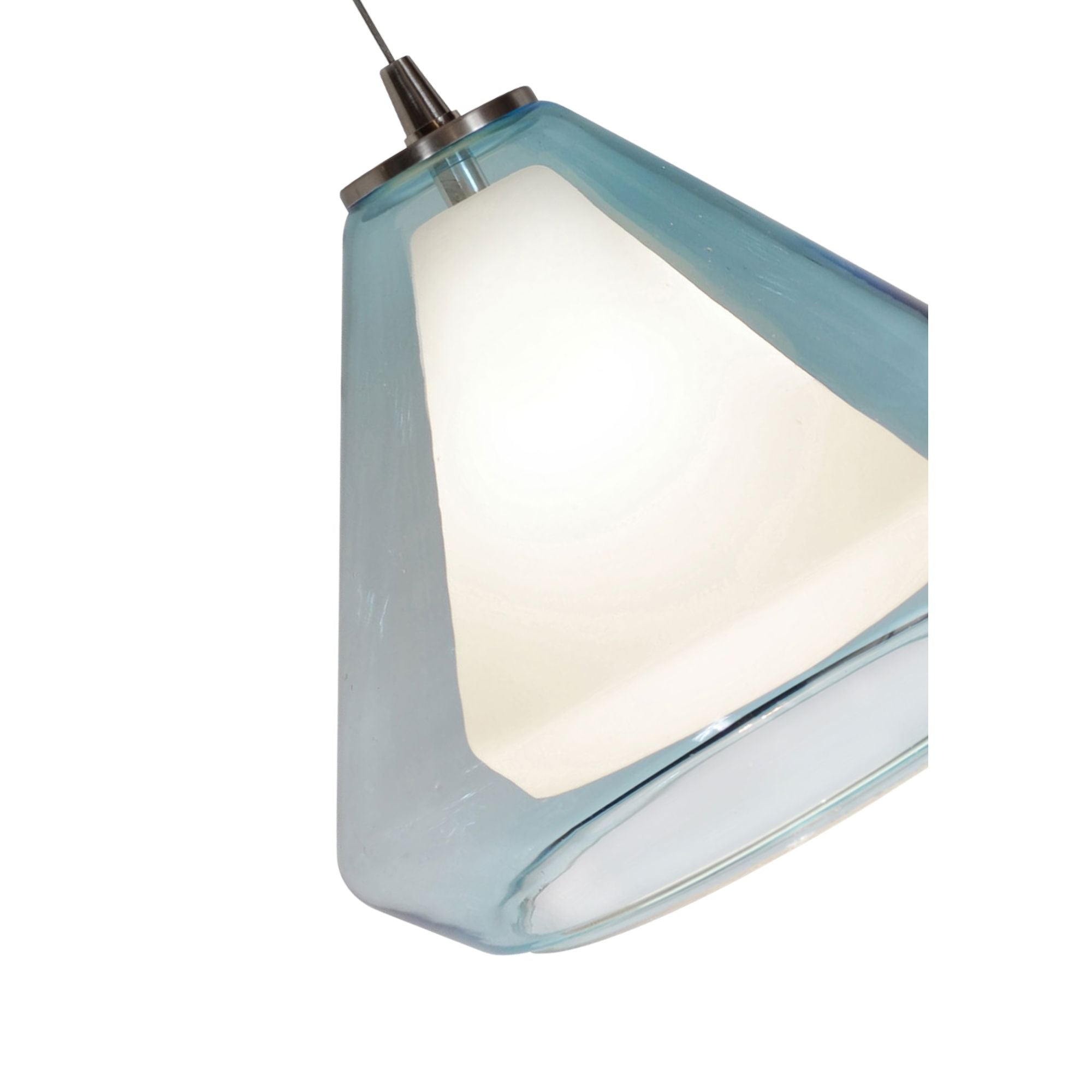 Armitage 10 in. LED Pendant Light 120V 4000K Satin Nickel finish with Aqua & White shade
