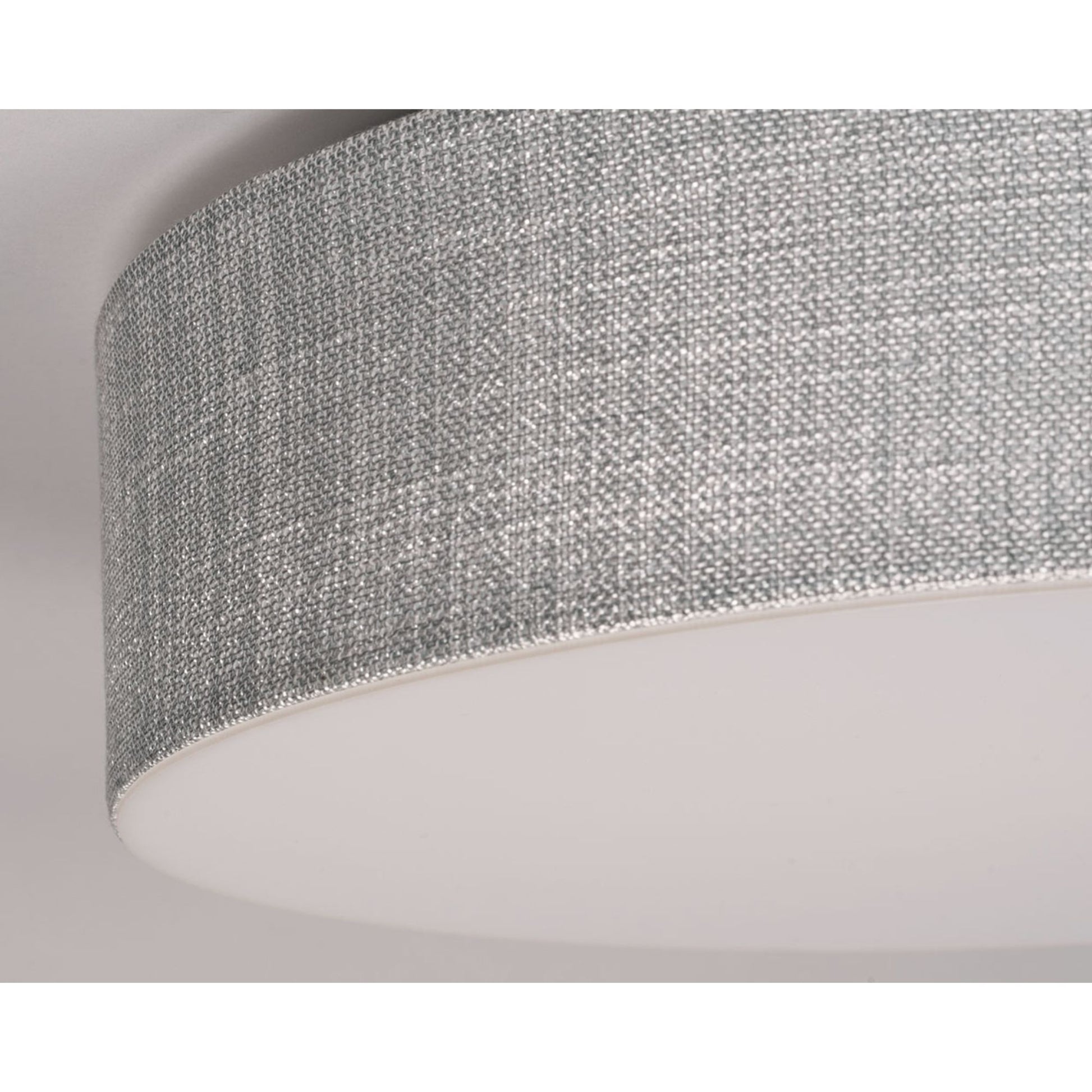 Ashland 15" LED Flush Mount with Grey Linen Fabric Shade, Battery Backup - Bees Lighting