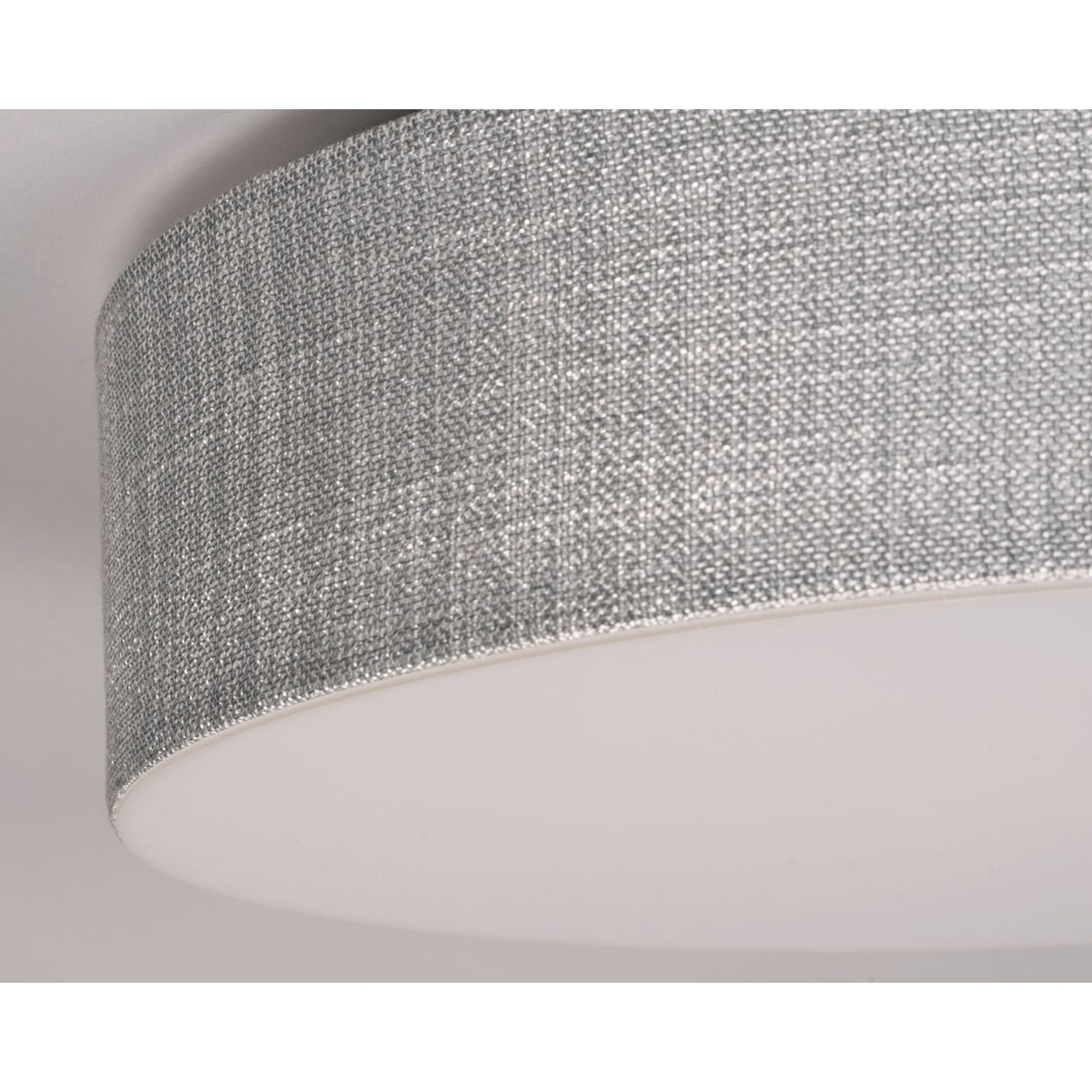 Ashland 15" LED Flush Mount with Grey Linen Fabric Shade - Bees Lighting
