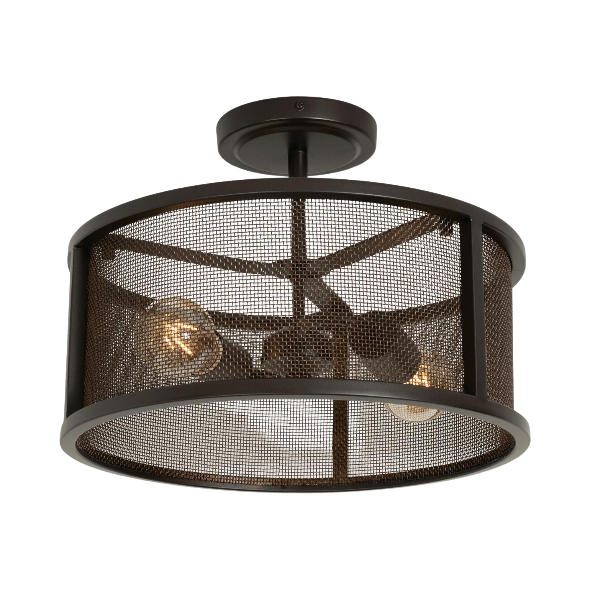 Austin 14" 2 Lights Semi Flush Mount Light Bronze finish - Bees Lighting