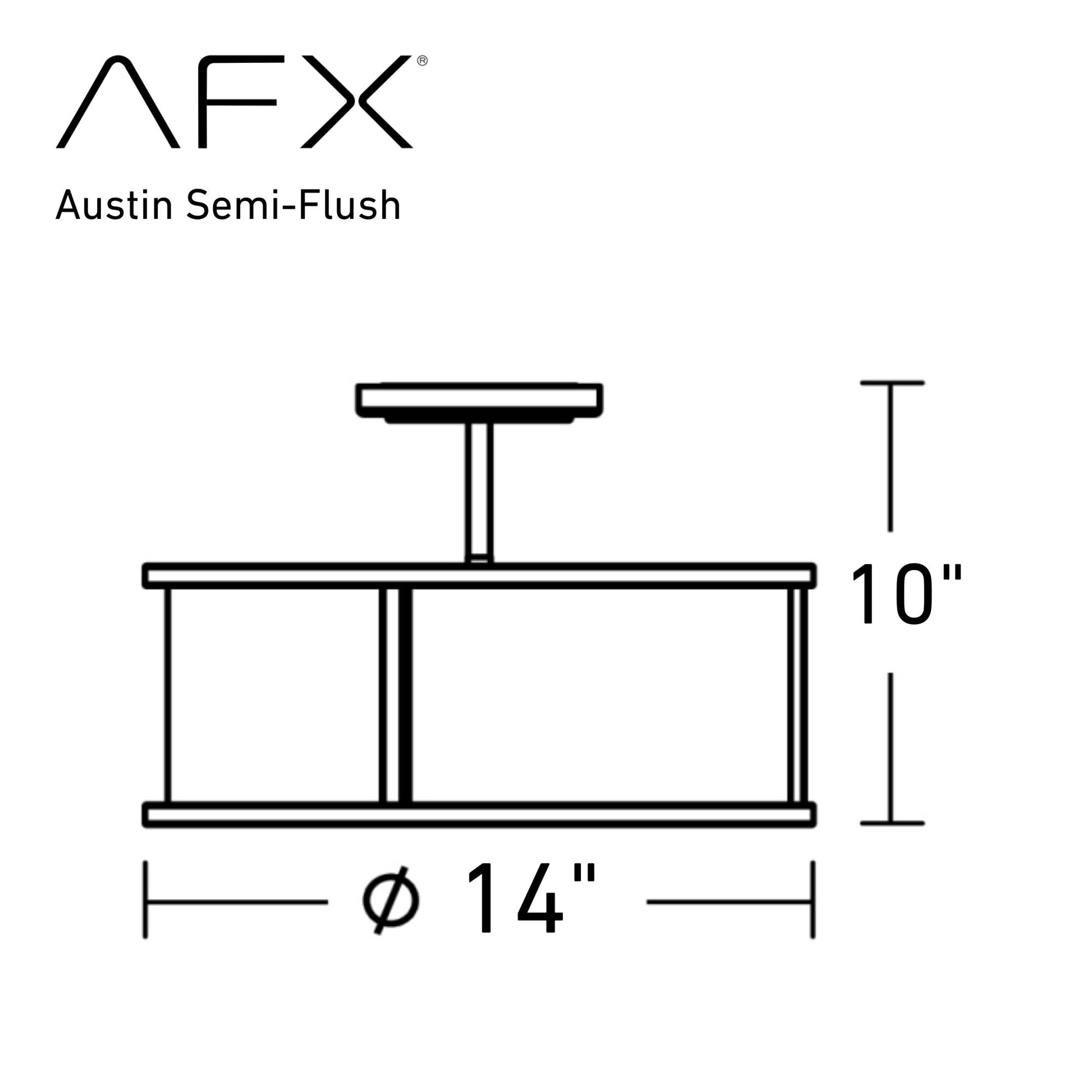 Austin 14" 2-Light Flush Mount, Bronze Finish - Bees Lighting