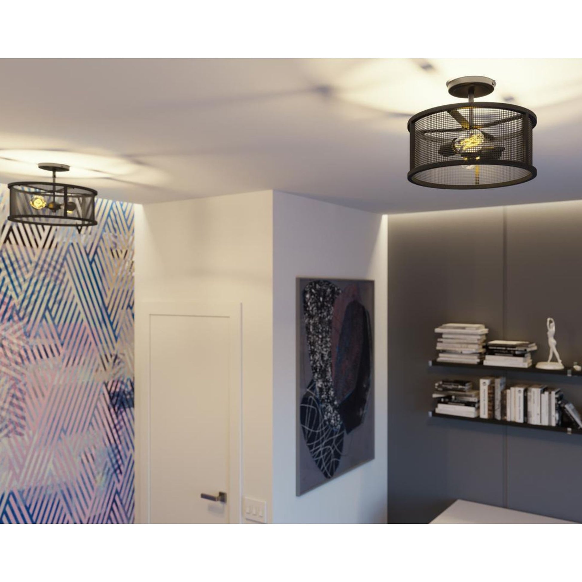 Austin 14" 2-Light Flush Mount, Bronze Finish - Bees Lighting