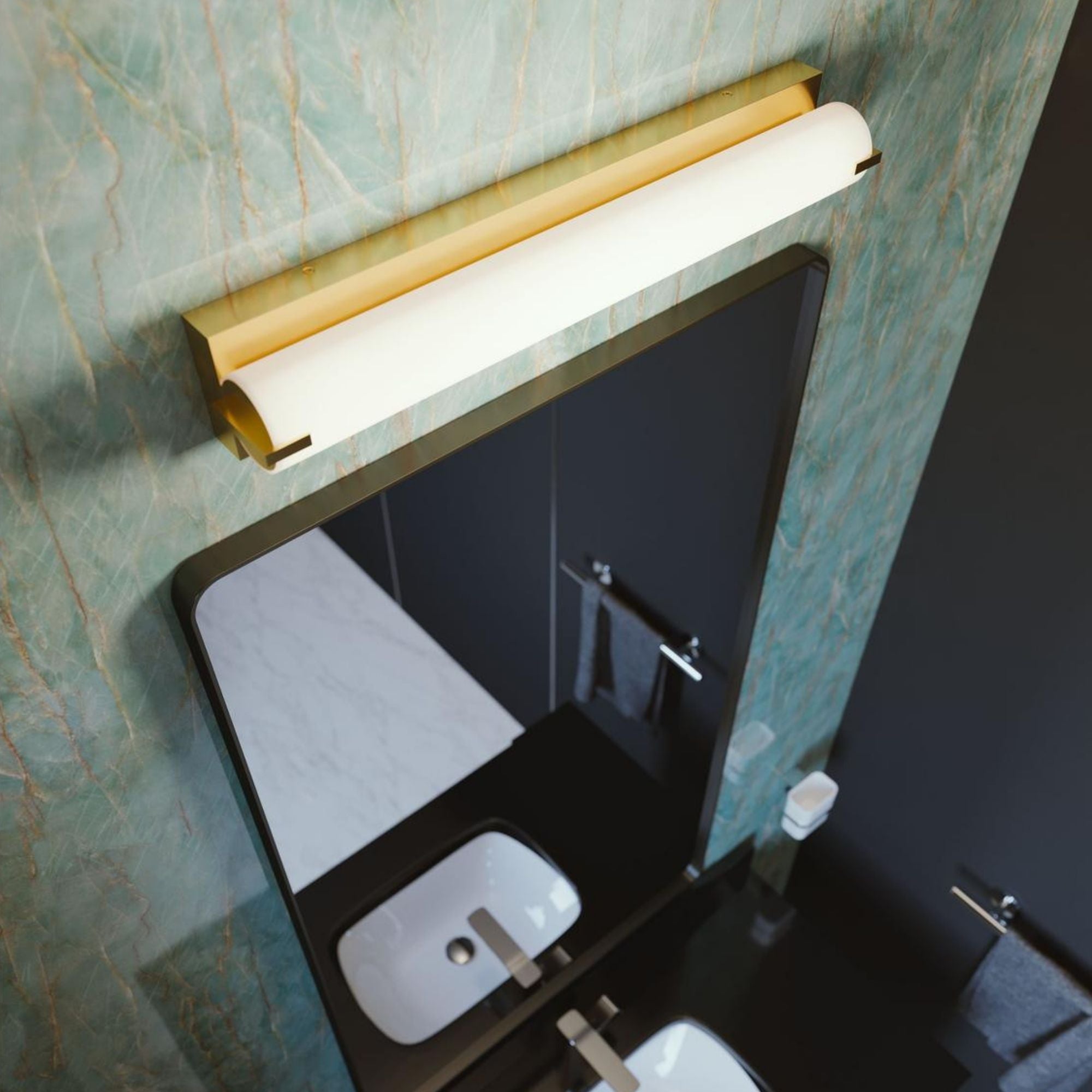 Axel 25 In. LED Bath Bar Satin Brass Finish - Bees Lighting