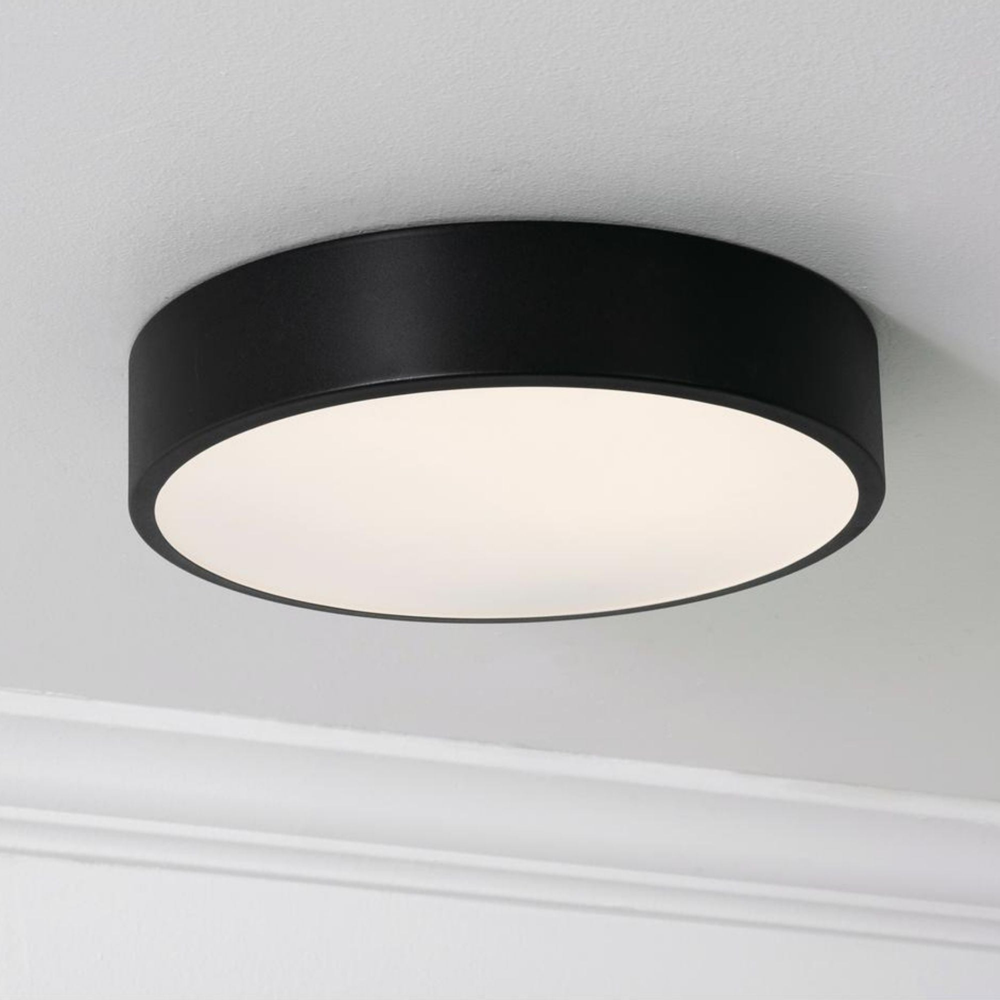 Bailey 12" LED Flush Mount, Black Finish