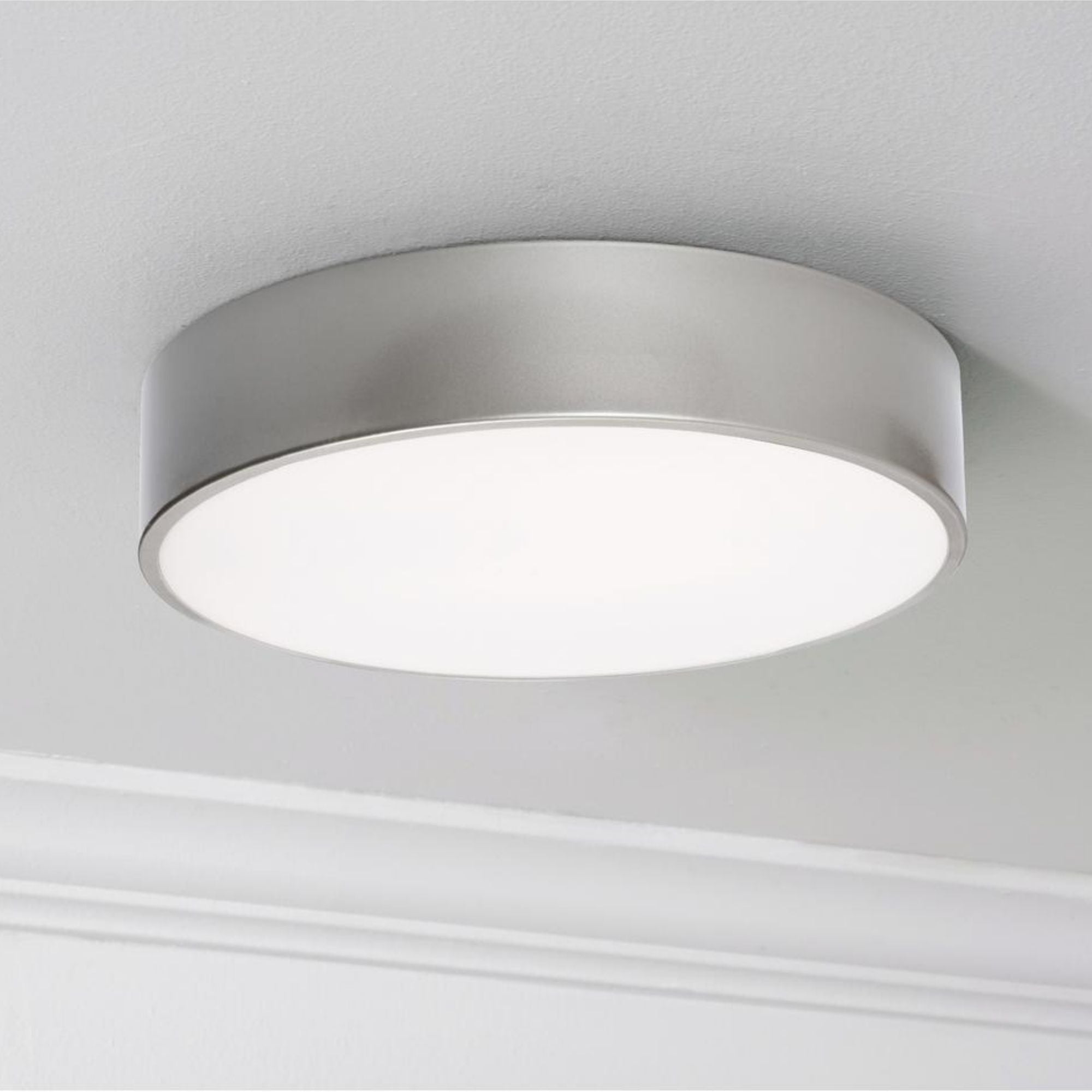 Bailey 12" LED Flush Mount, Satin Nickel Finish