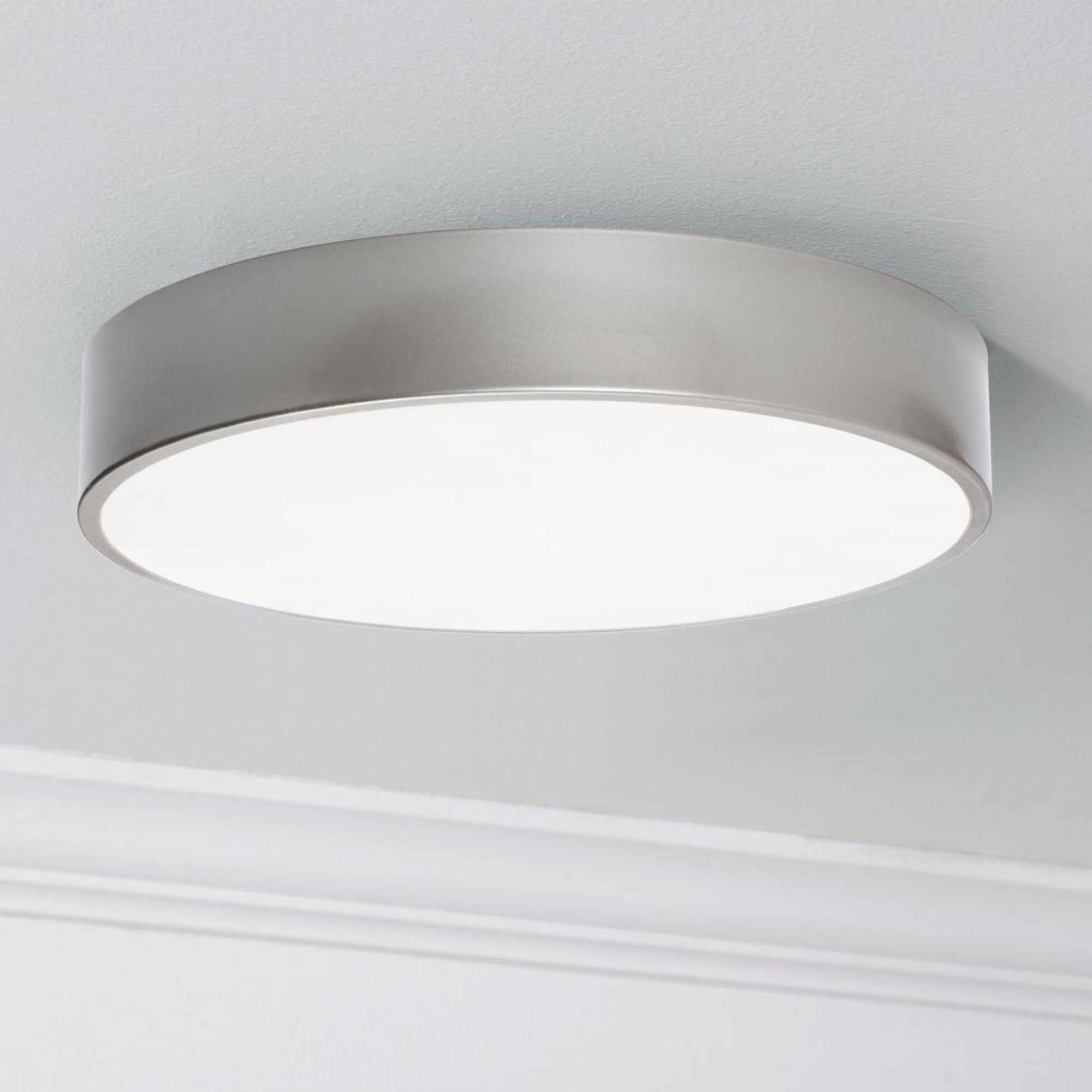Bailey 14" LED Flush Mount, Satin Nickel Finish