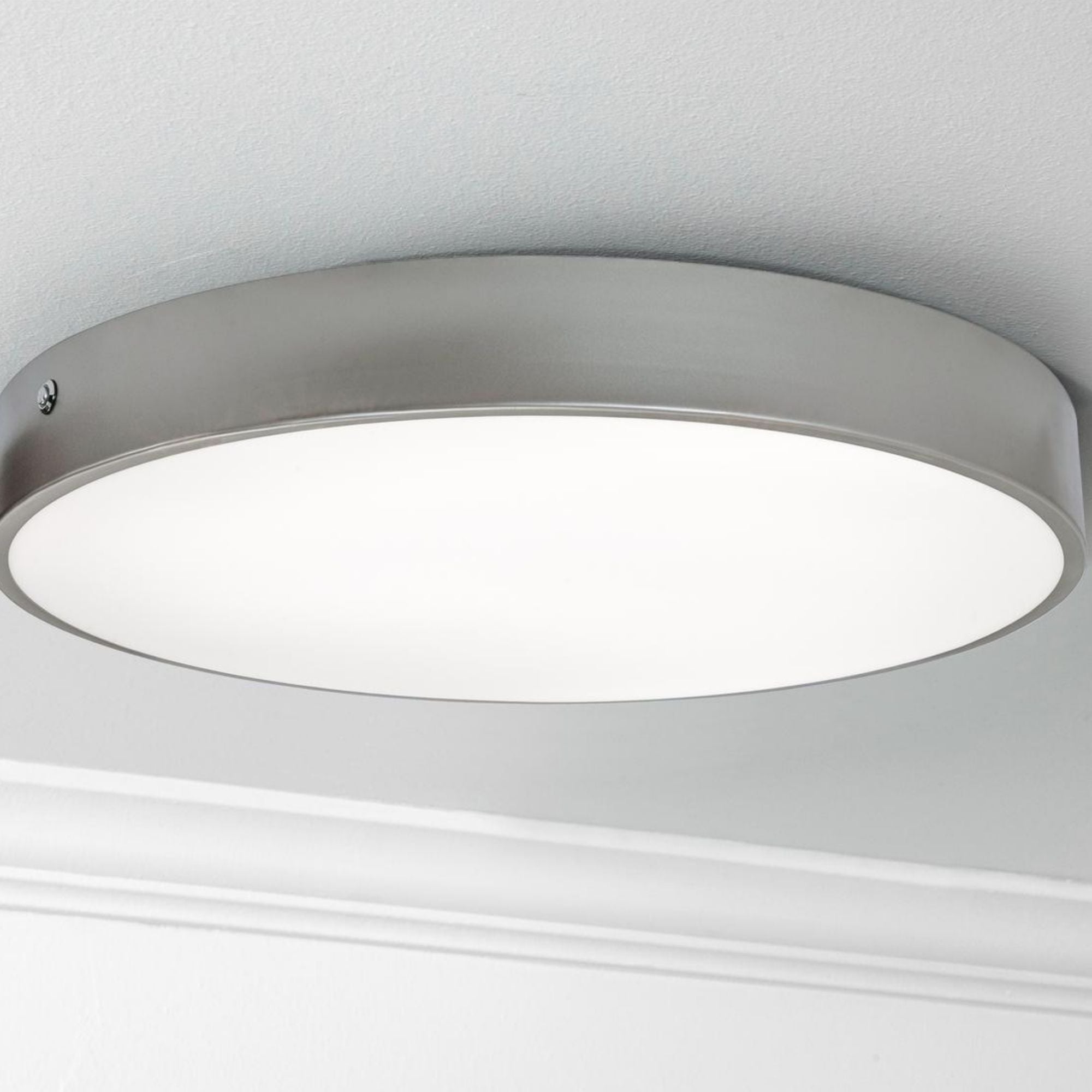 Bailey 19" LED Flush Mount, Satin Nickel Finish