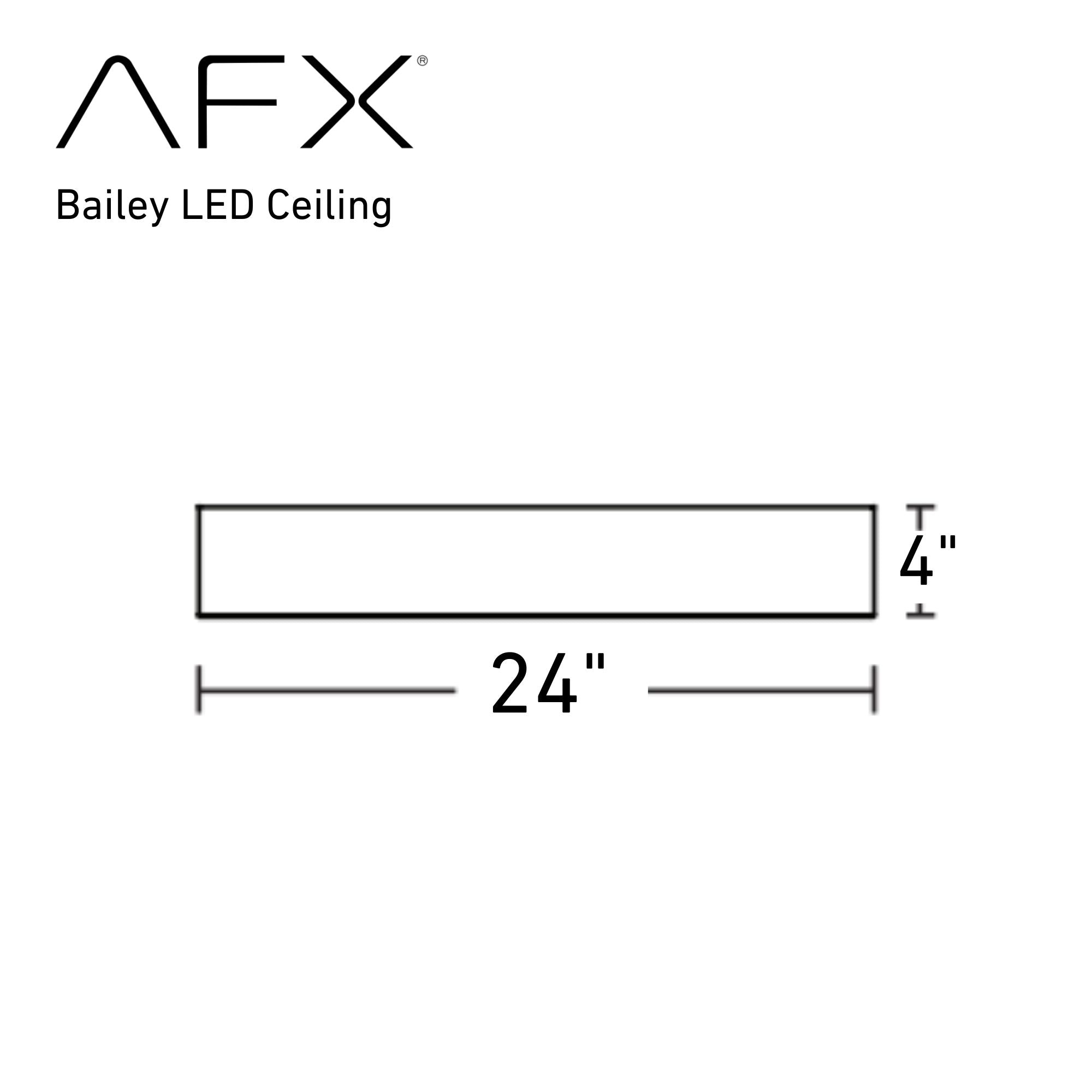 Bailey 24" LED Flush Mount, Black Finish