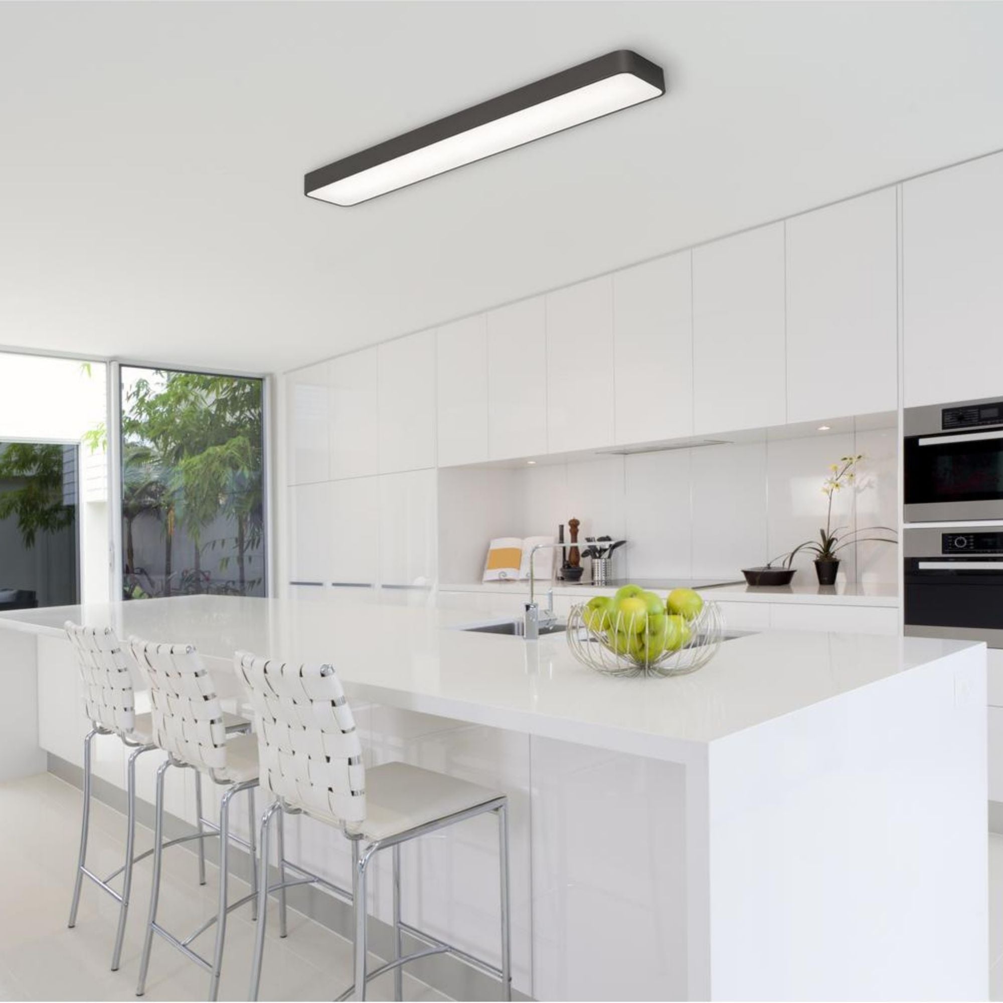 Bailey 46" LED Linear Flush Mount, Black Finish