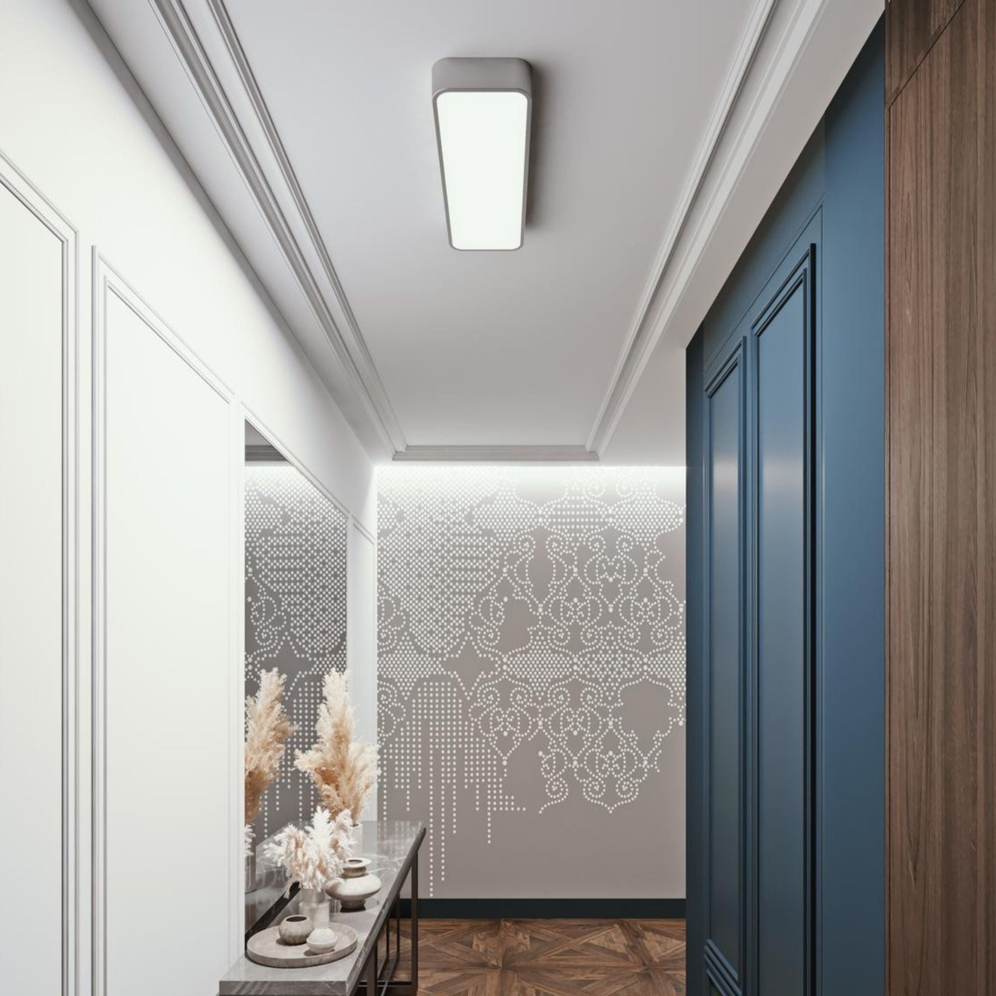 Bailey 46" LED Linear Flush Mount, Satin Nickel Finish