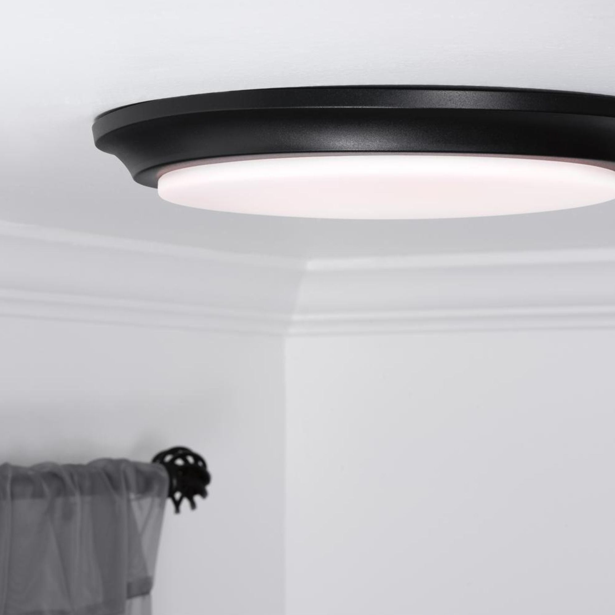 Baron 12" LED Flush Mount, Black Finish