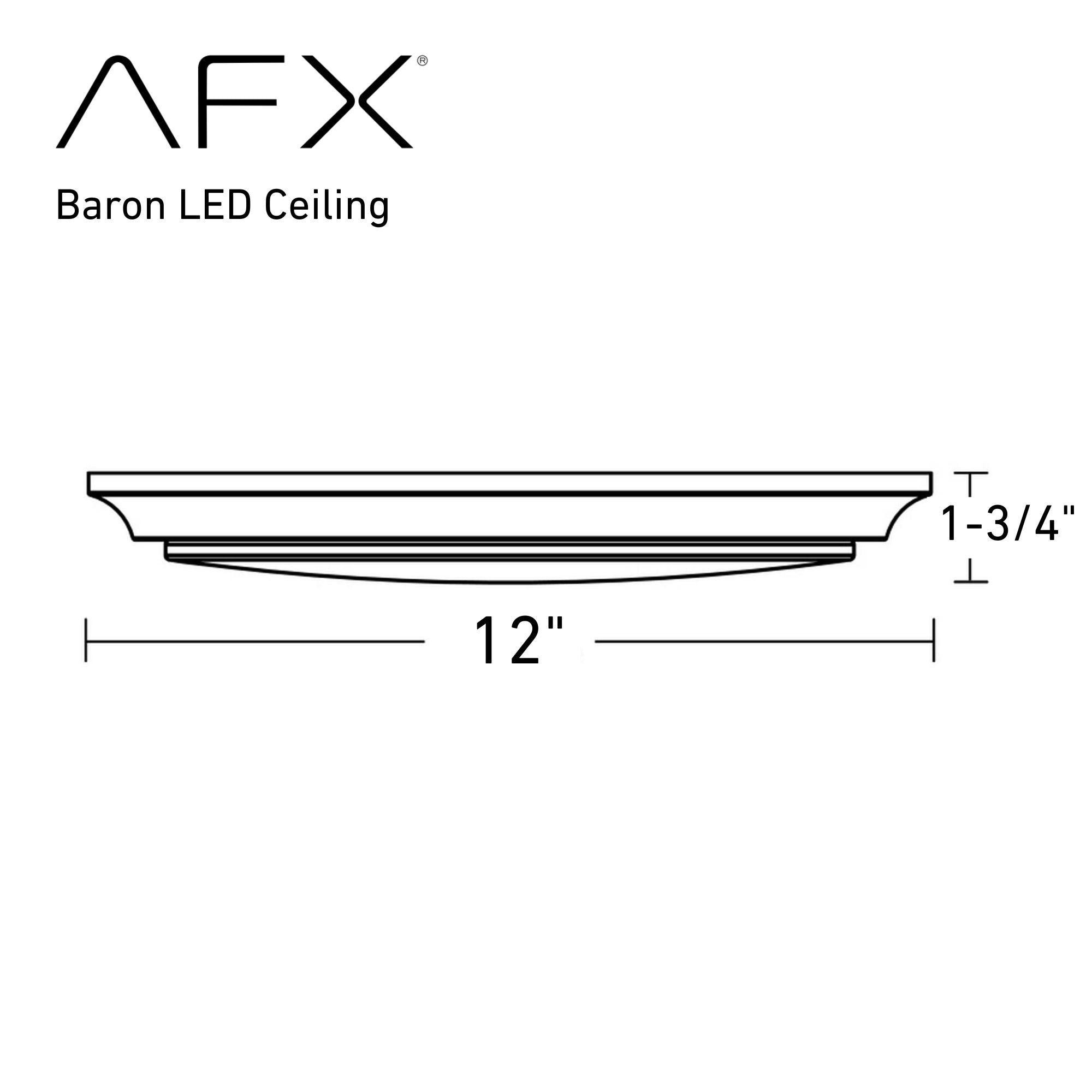 Baron 12" LED Flush Mount, Black Finish