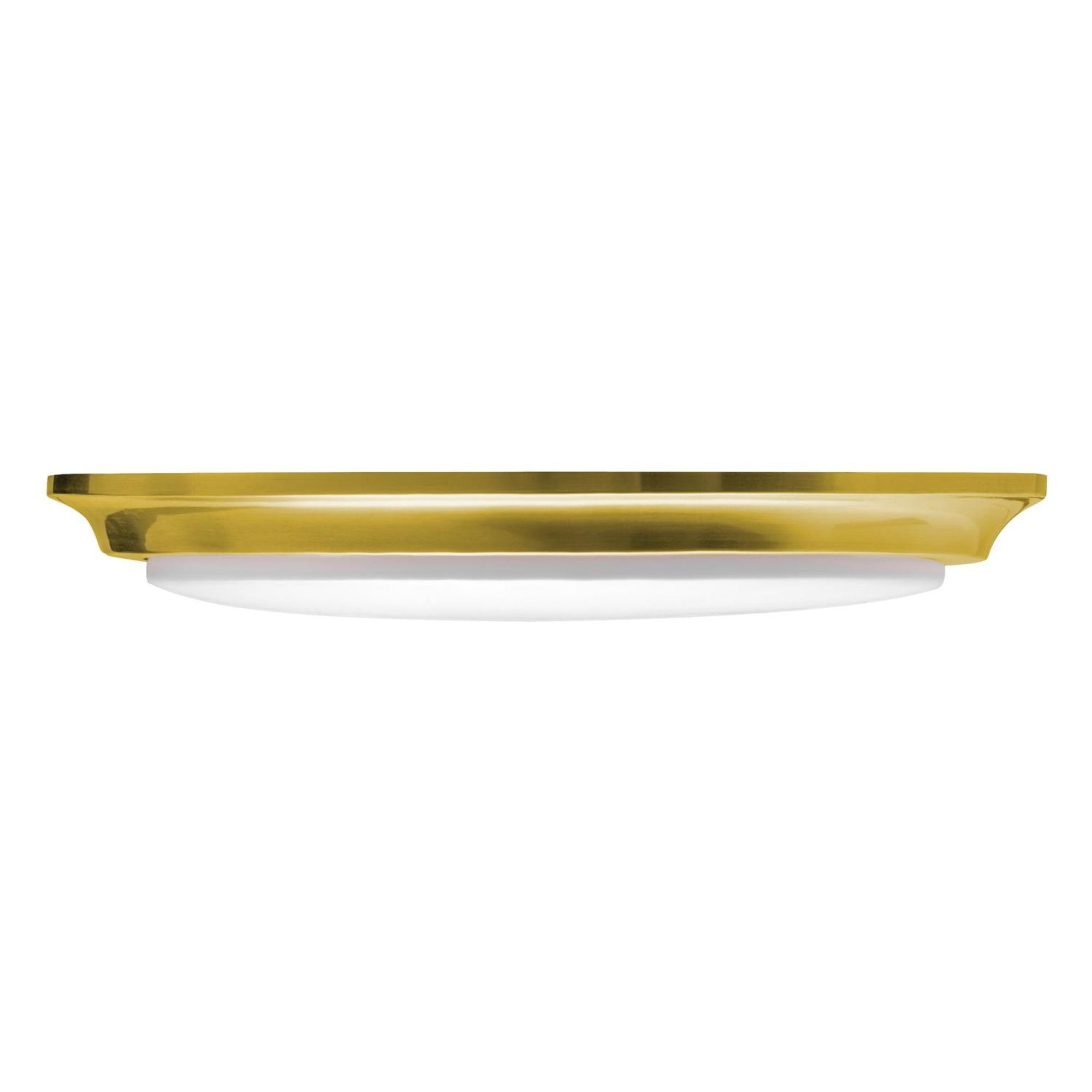 Baron 14" LED Flush Mount, Satin Brass Finish