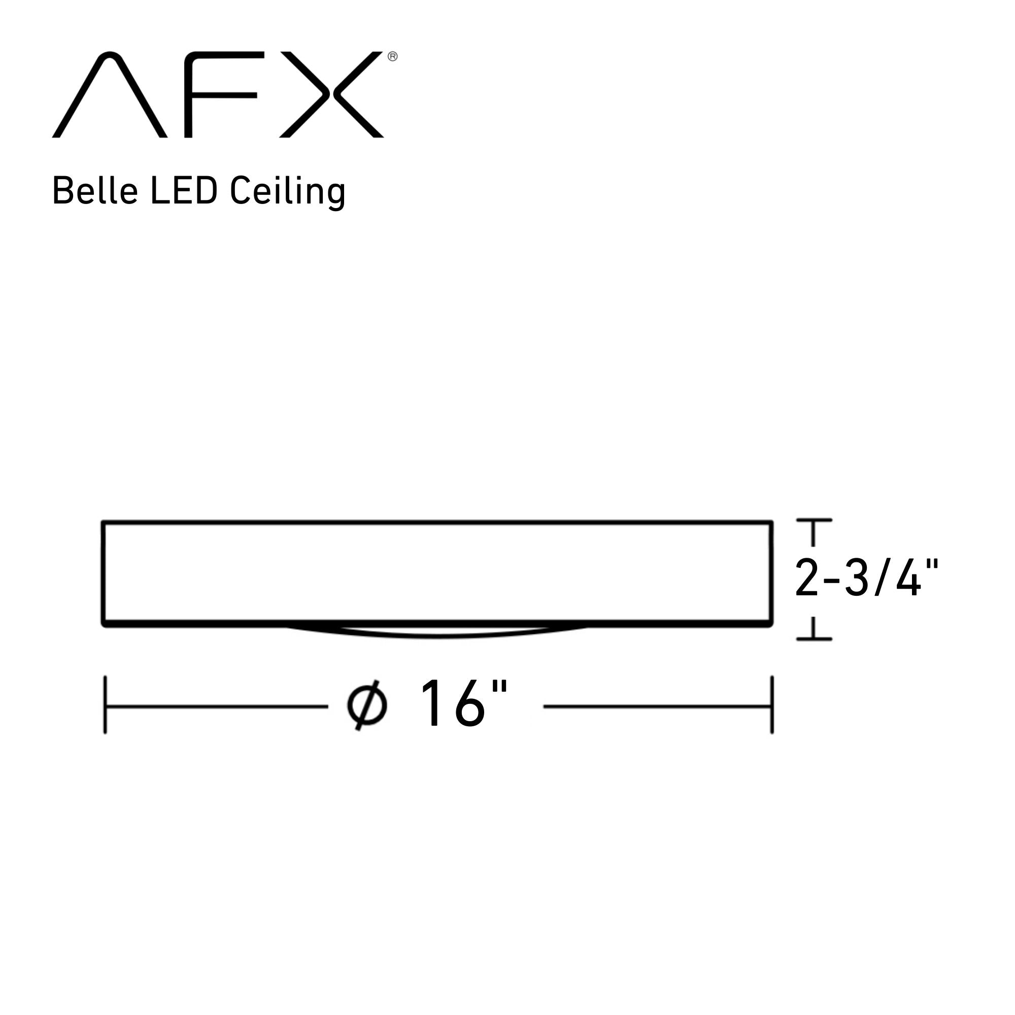 Belle 16 in. LED Flush Mount Light Selectable CCT Black finish - Bees Lighting