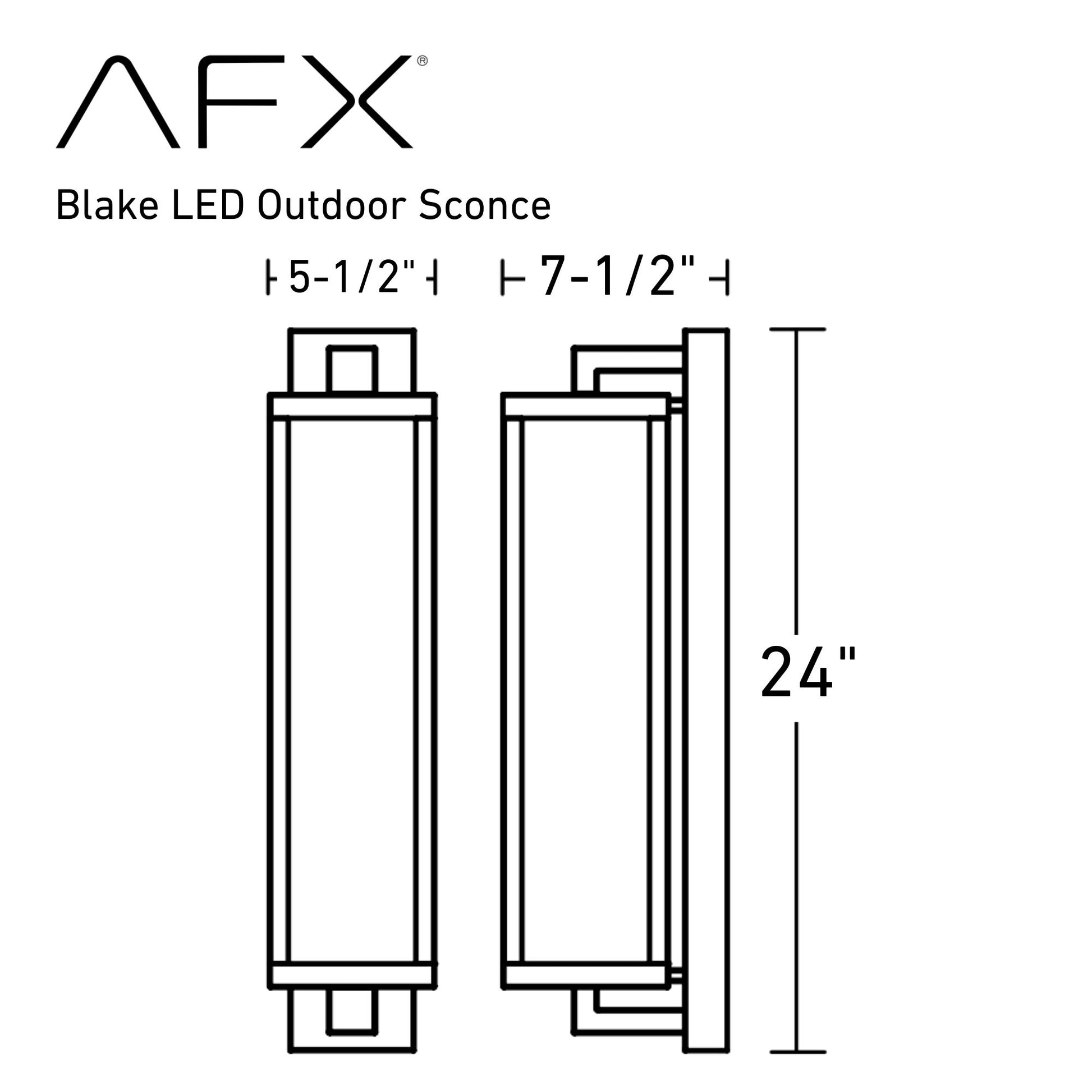 Blake 24'' LED Outdoor Wall Sconce, Black Finish - Bees Lighting