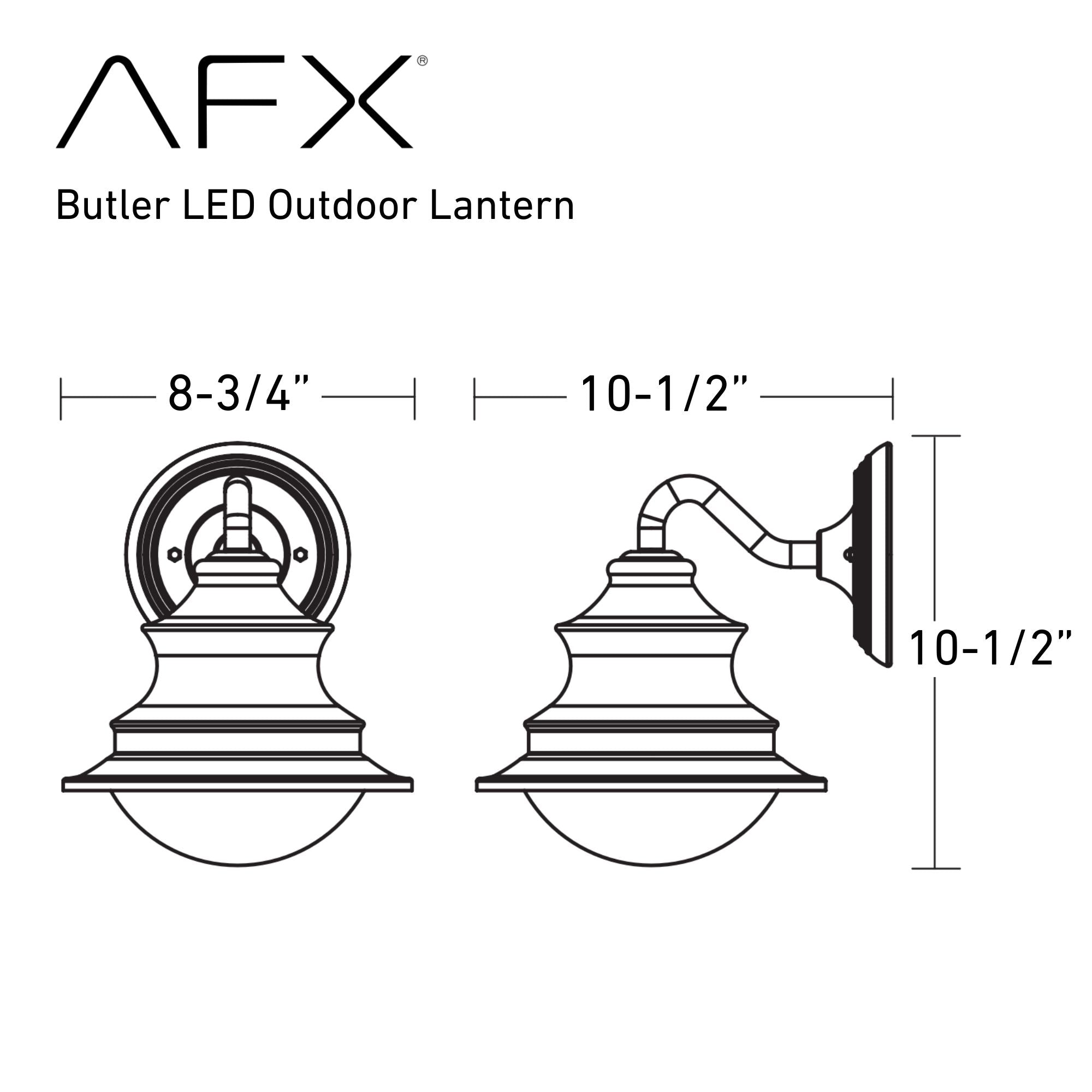 Butler 11 in. LED Outdoor Wall Sconce 3000K Black Finish - Bees Lighting