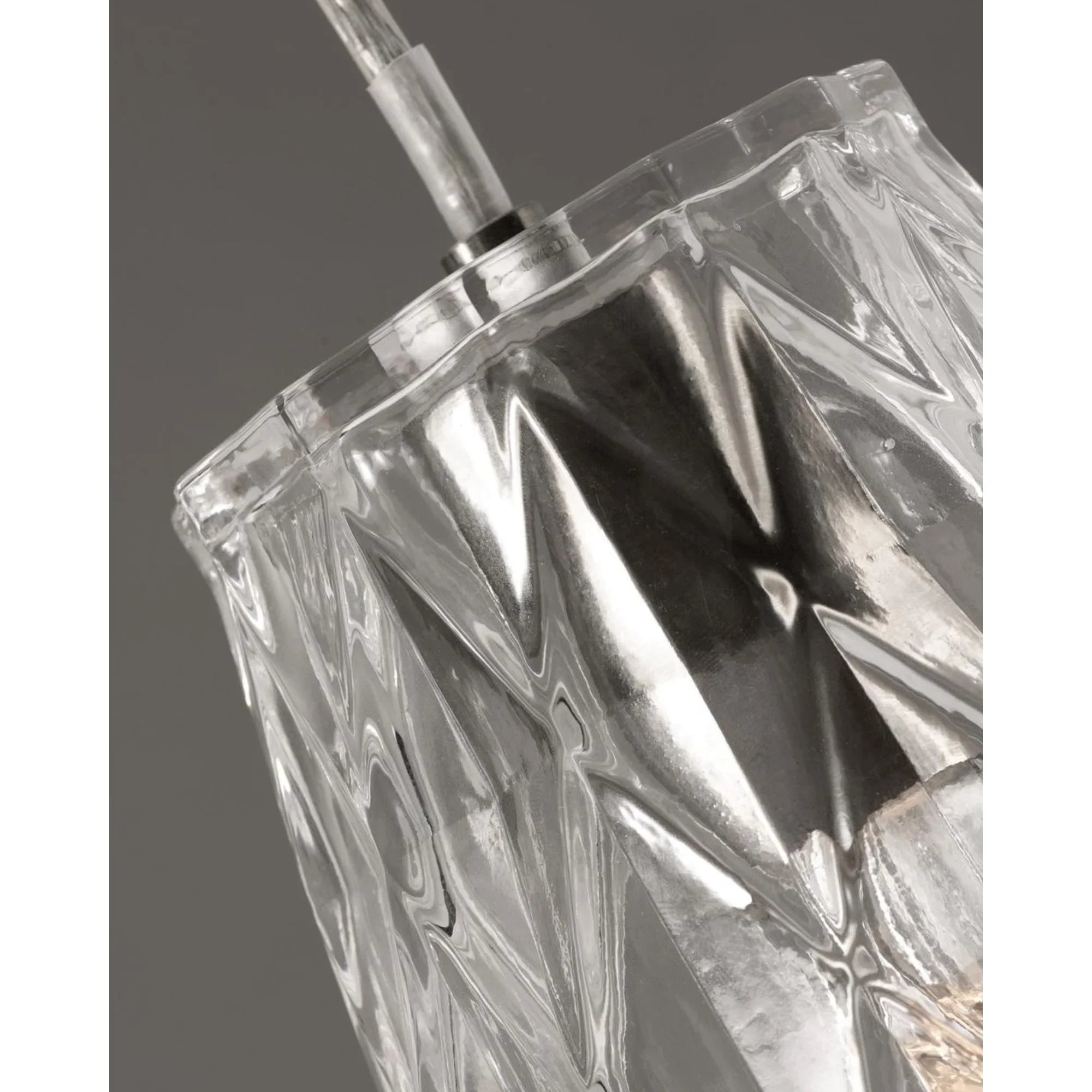 Candace 36" Linear Pendant, Satin Nickel Finish, Clear Shade - Bees Lighting