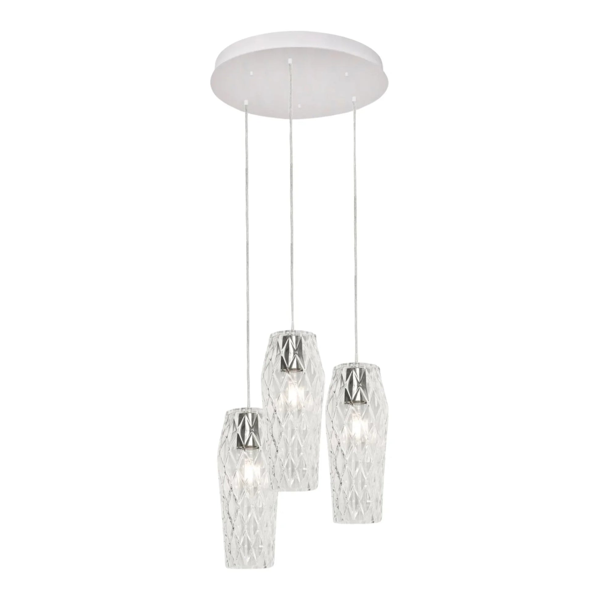 Candace 18" Multi-Port Pendant, Satin Nickel Finish, Clear Shade - Bees Lighting