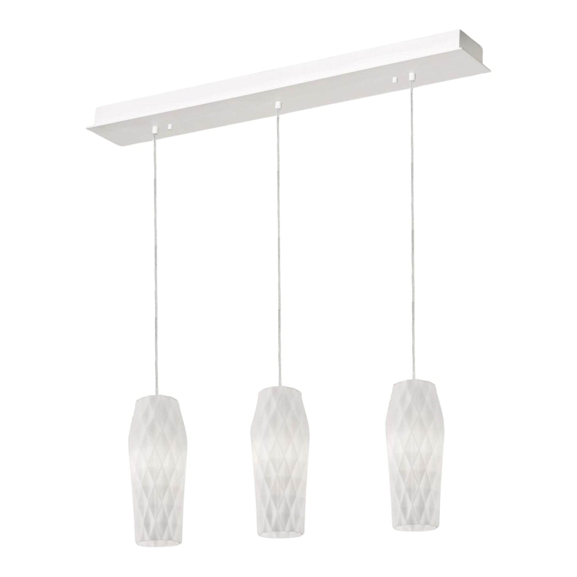 Candace 36" Linear Pendant, Satin Nickel Finish, Opal Shade - Bees Lighting