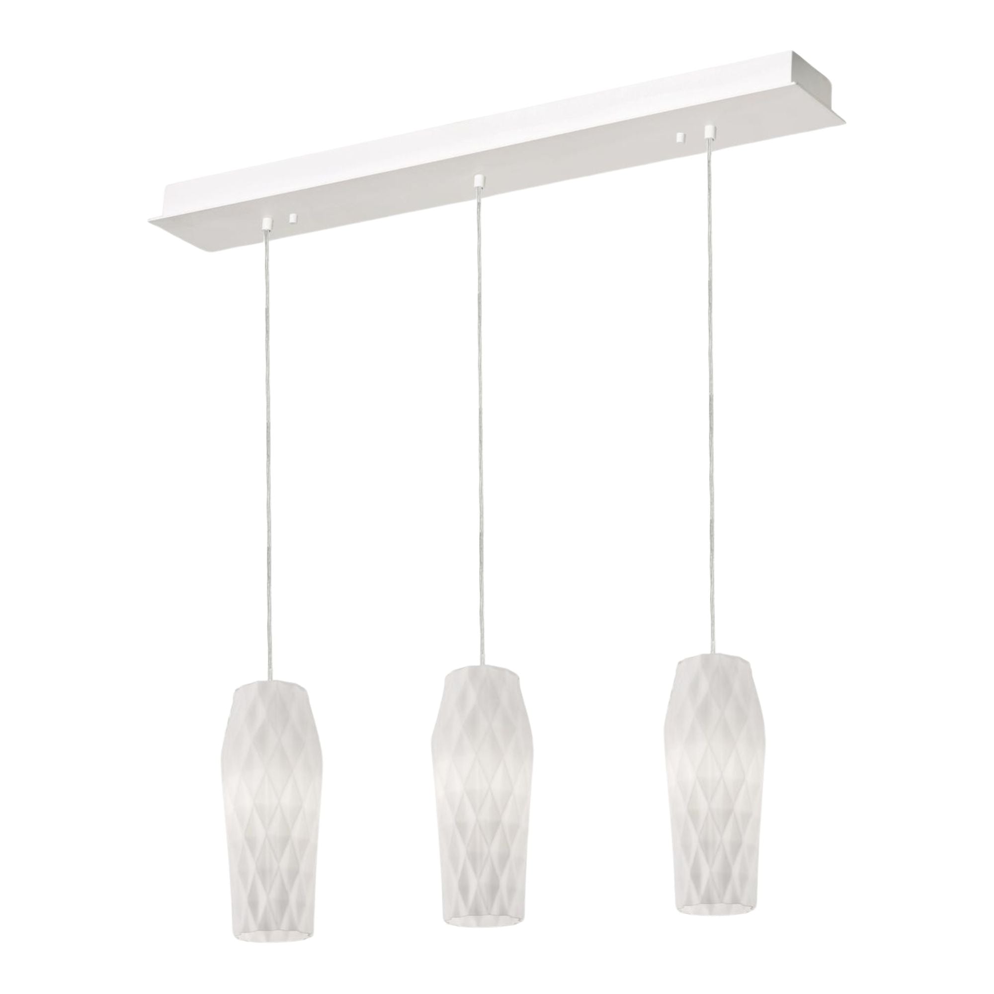 Candace 36" Linear Pendant, Satin Nickel Finish, Opal Shade - Bees Lighting