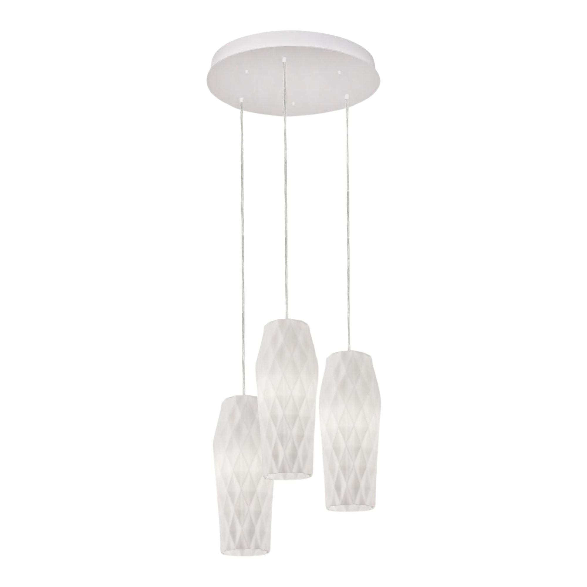 Candace 18" Multi-Port Pendant, Satin Nickel Finish, Opal Shade - Bees Lighting