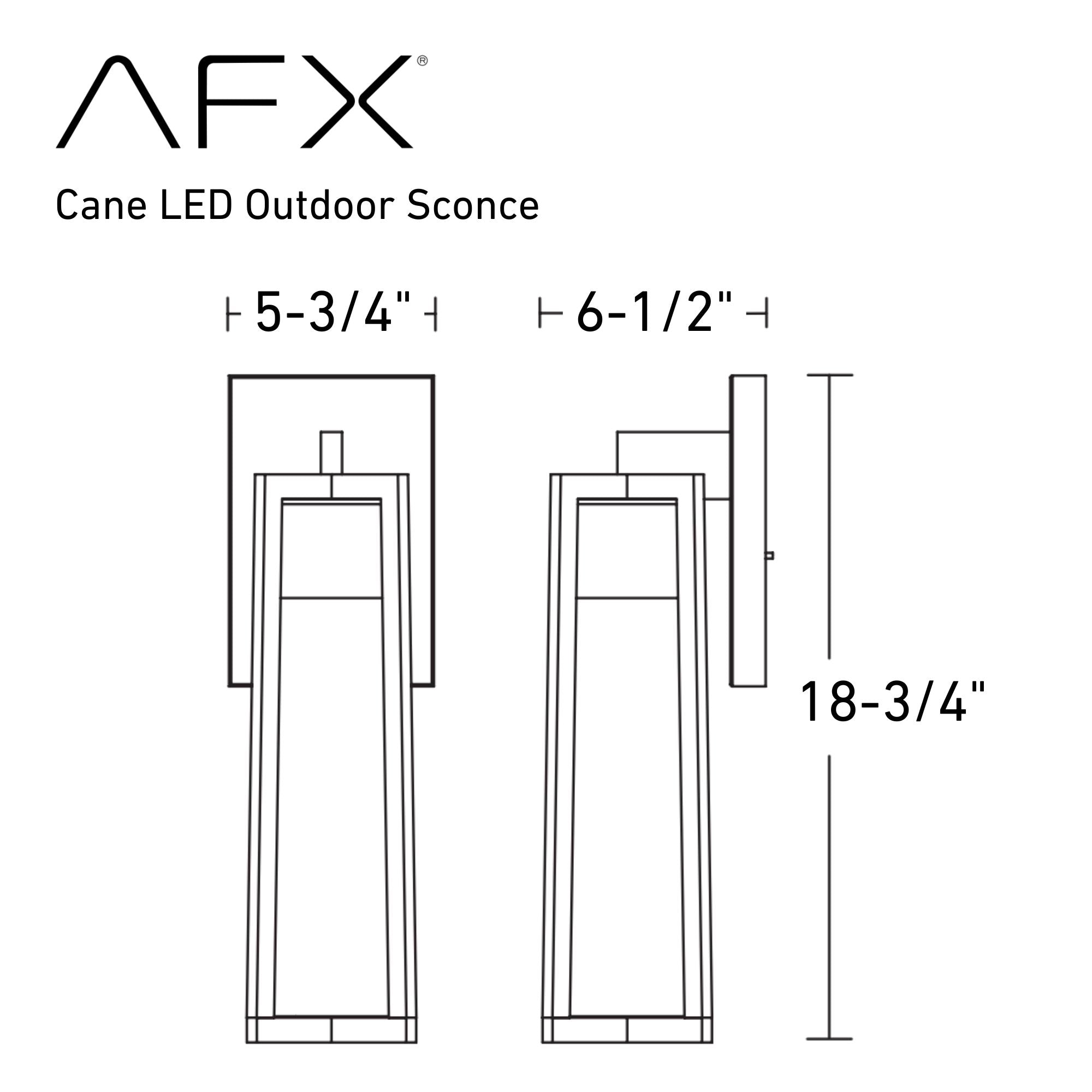 Cane 19 in. LED Outdoor Wall Light Black Finish - Bees Lighting