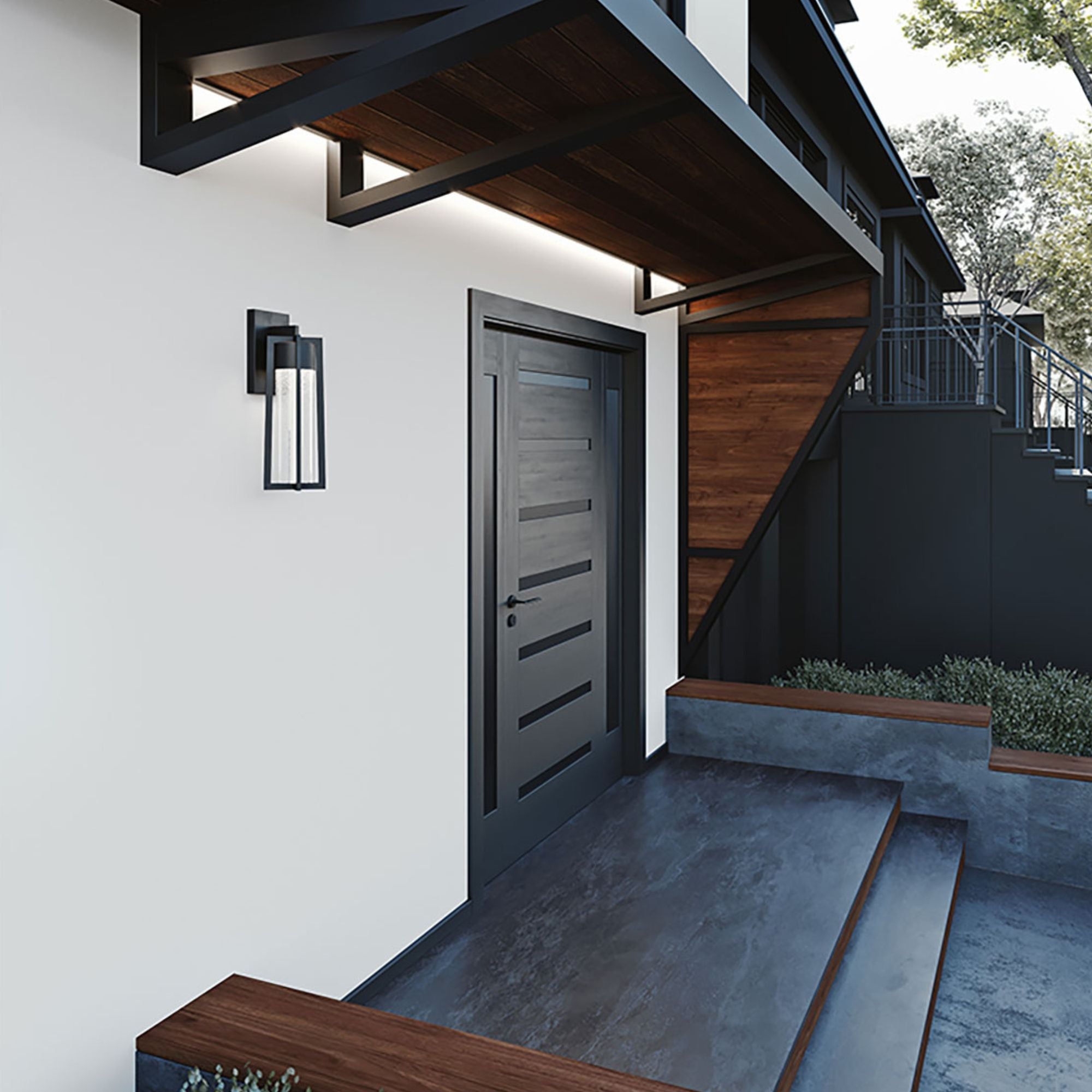 Cane 19 in. LED Outdoor Wall Light Black Finish - Bees Lighting