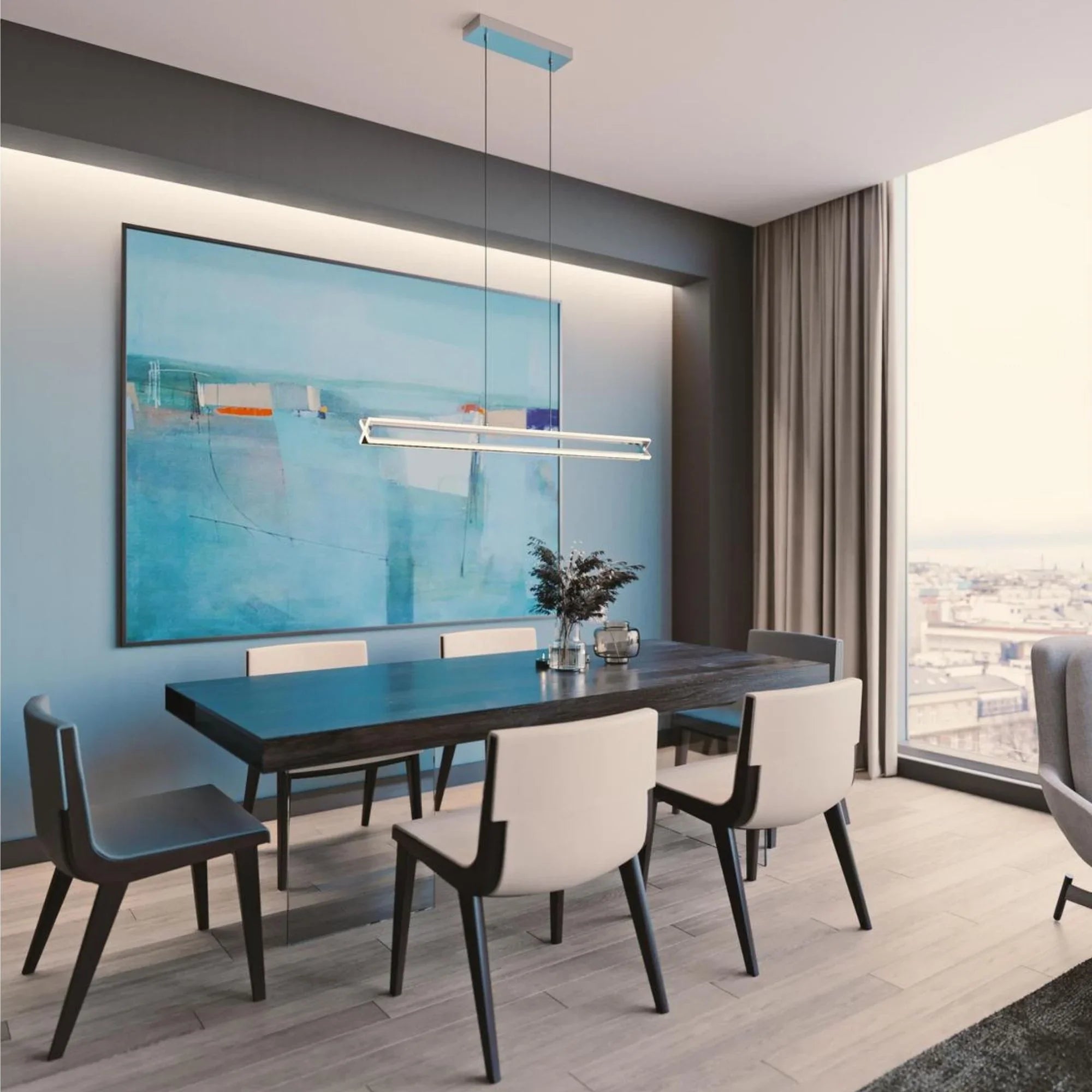 Cass 48" LED Linear Pendant, Gold Finish - Bees Lighting