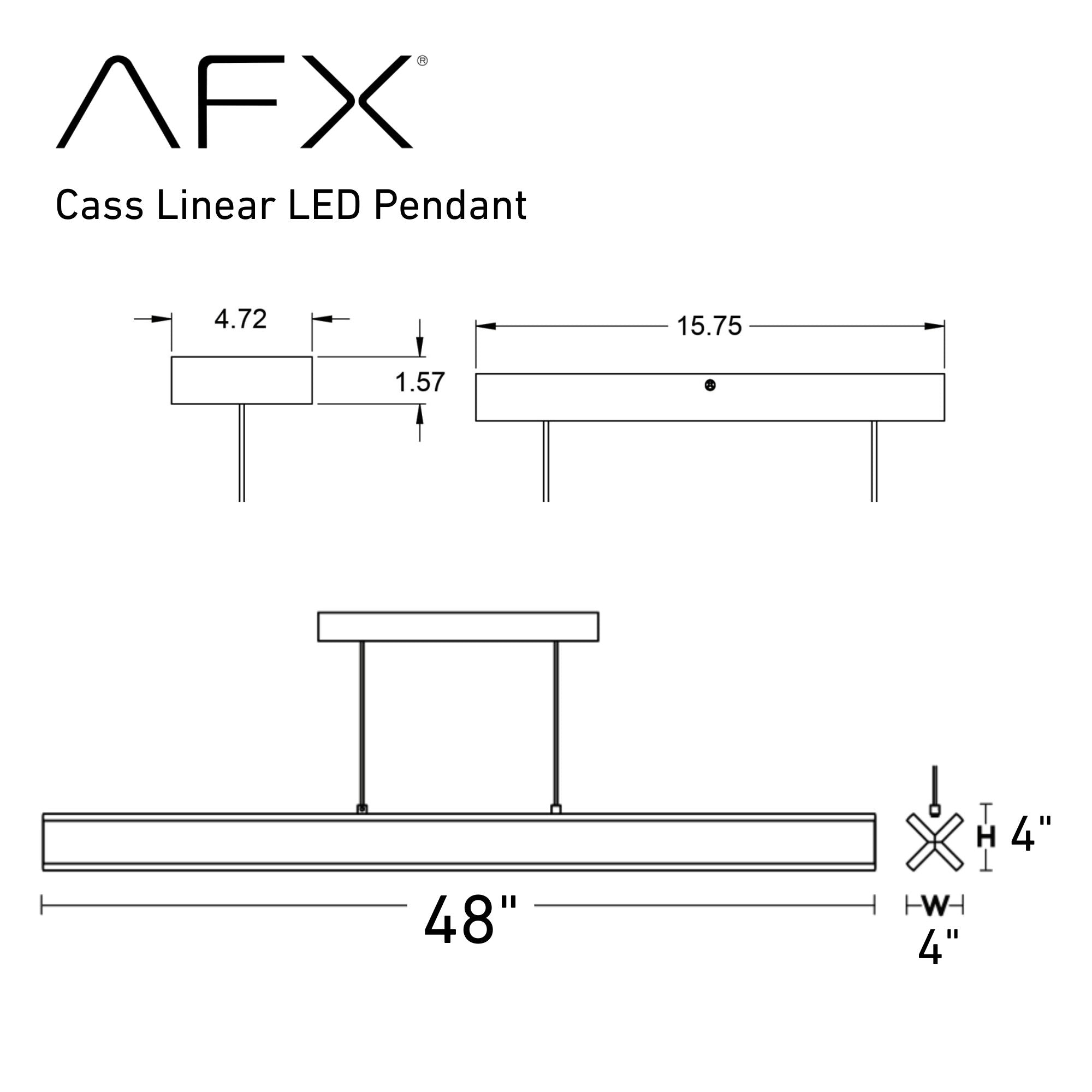 Cass 48" LED Linear Pendant, Satin Nickel Finish - Bees Lighting