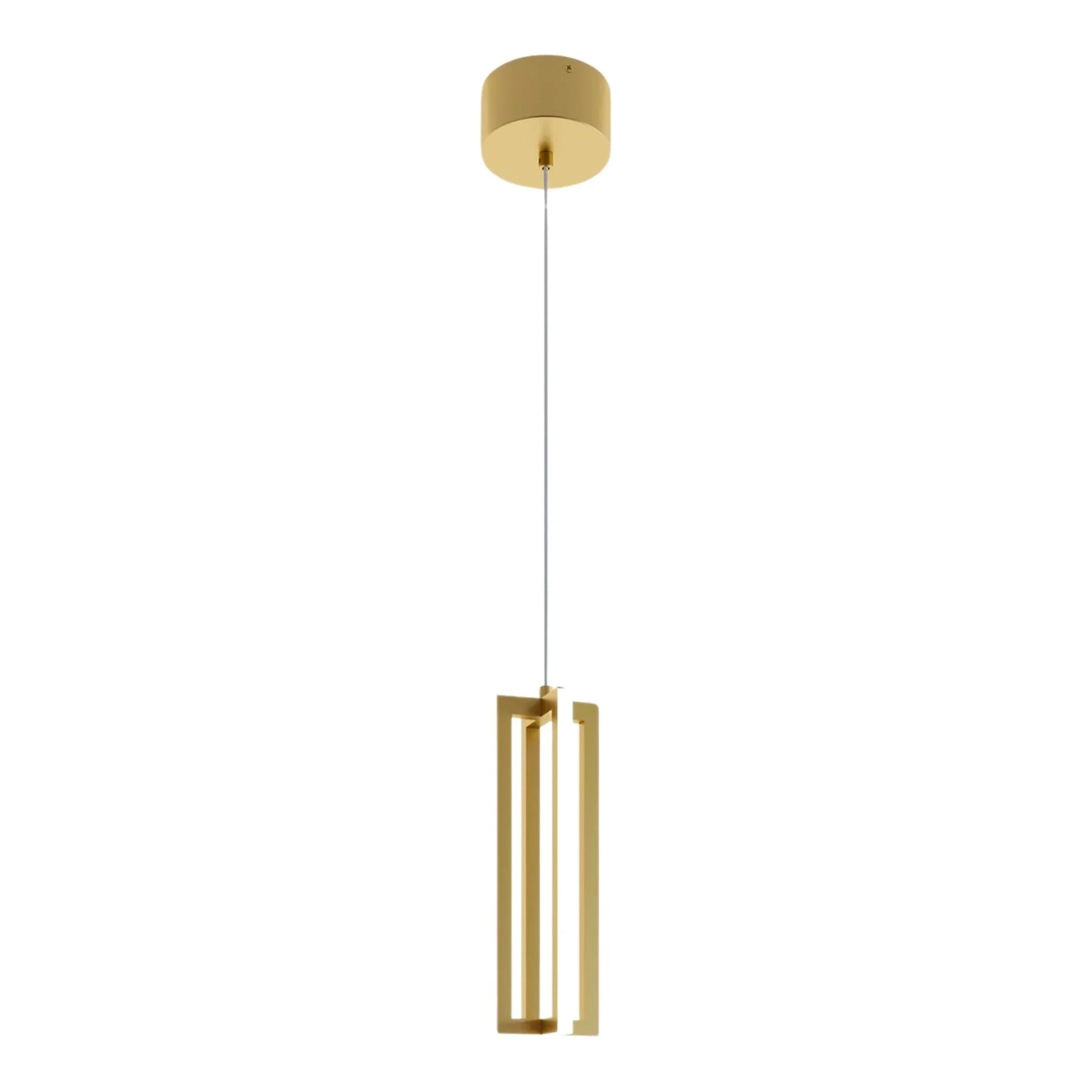 Cass 12" LED Pendant, Gold Finish - Bees Lighting