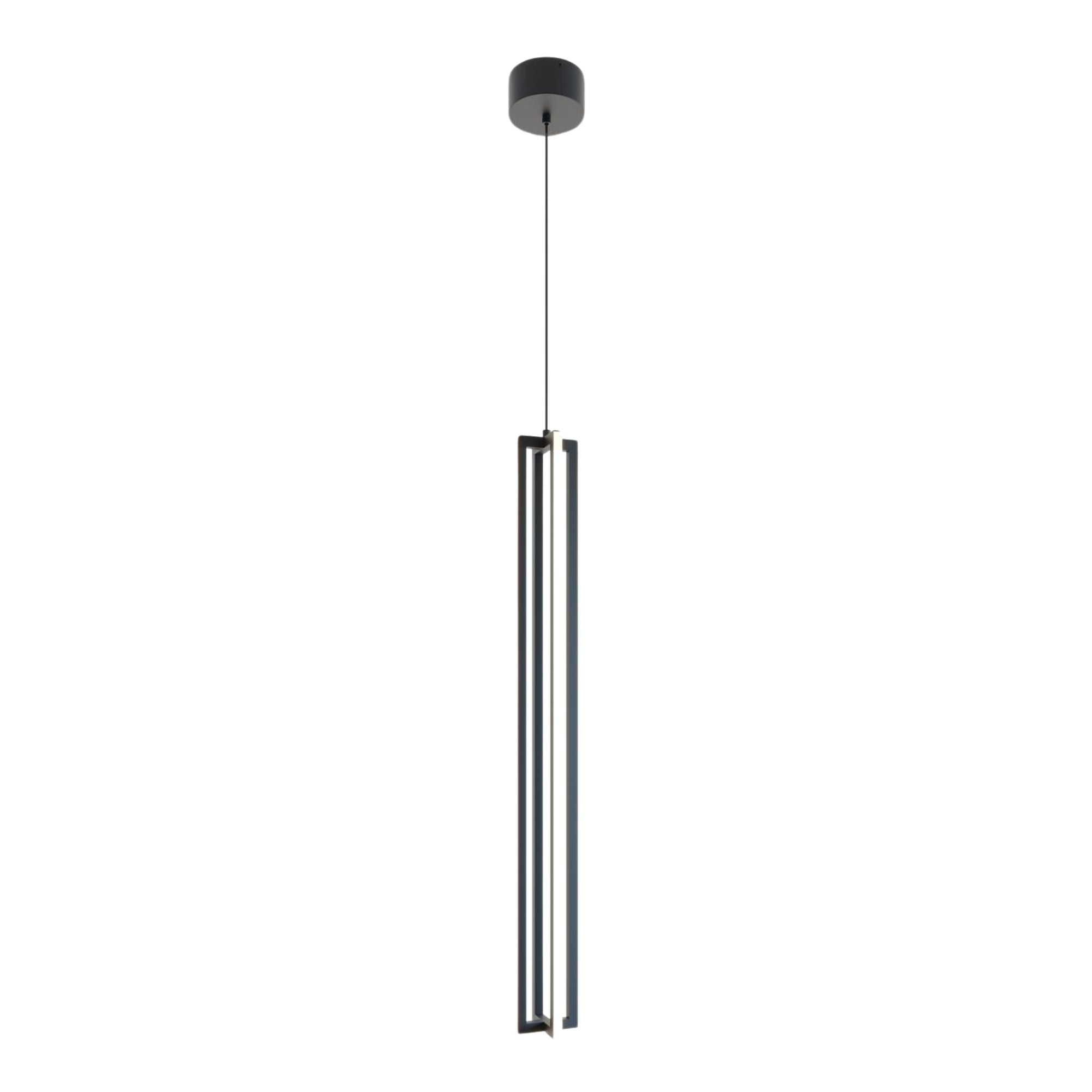 Cass 36 in. Single LED Pendant Light Black finish - Bees Lighting